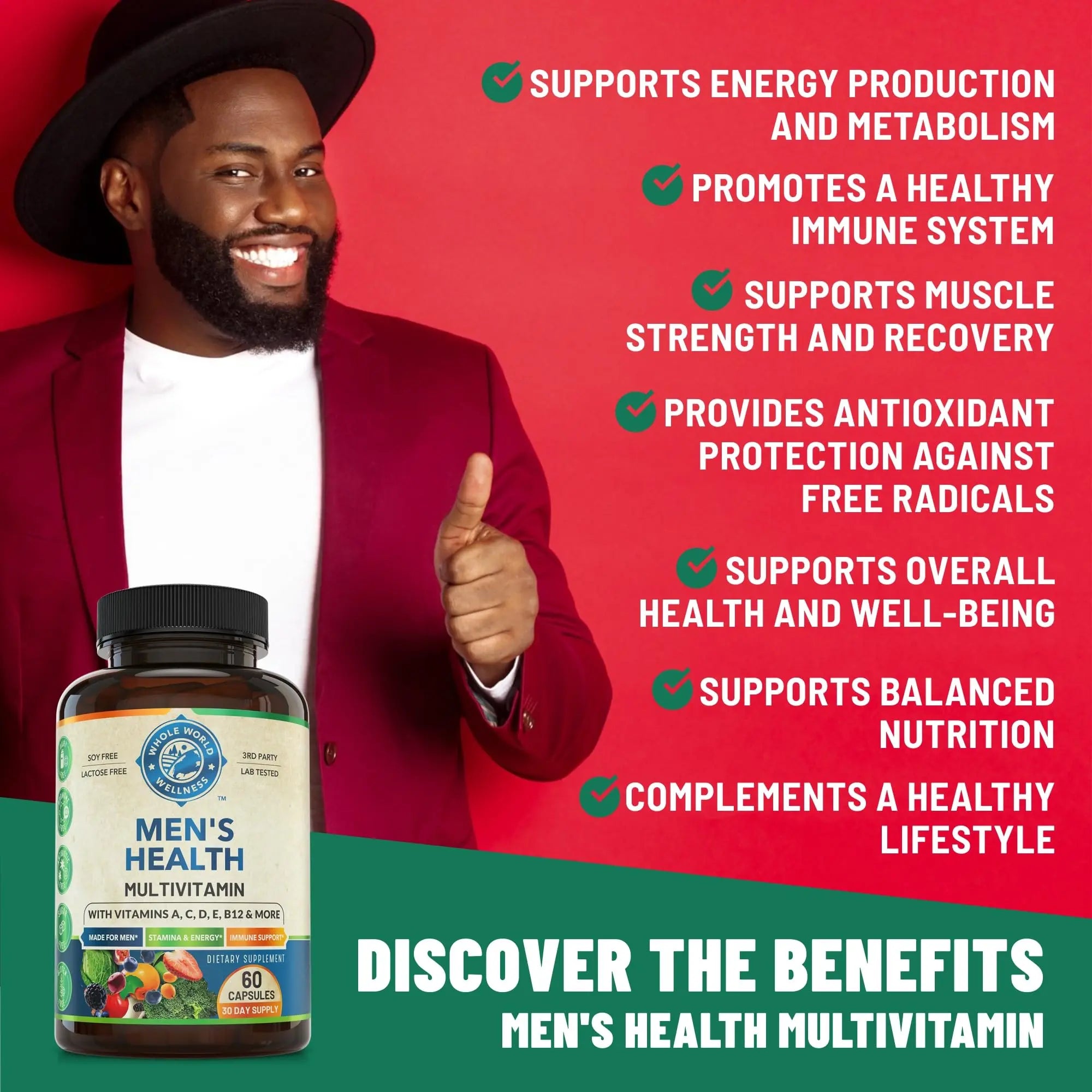 Womens Daily Multivitamins & Mens Daily Multivitamins Bundle (One Bottle Each) - Supports Holistic Wellness, Including Energy & Focus. Multivitamin & Multimineral Blend. Made in The USA. WHOLE WORLD WELLNESSnz supplements