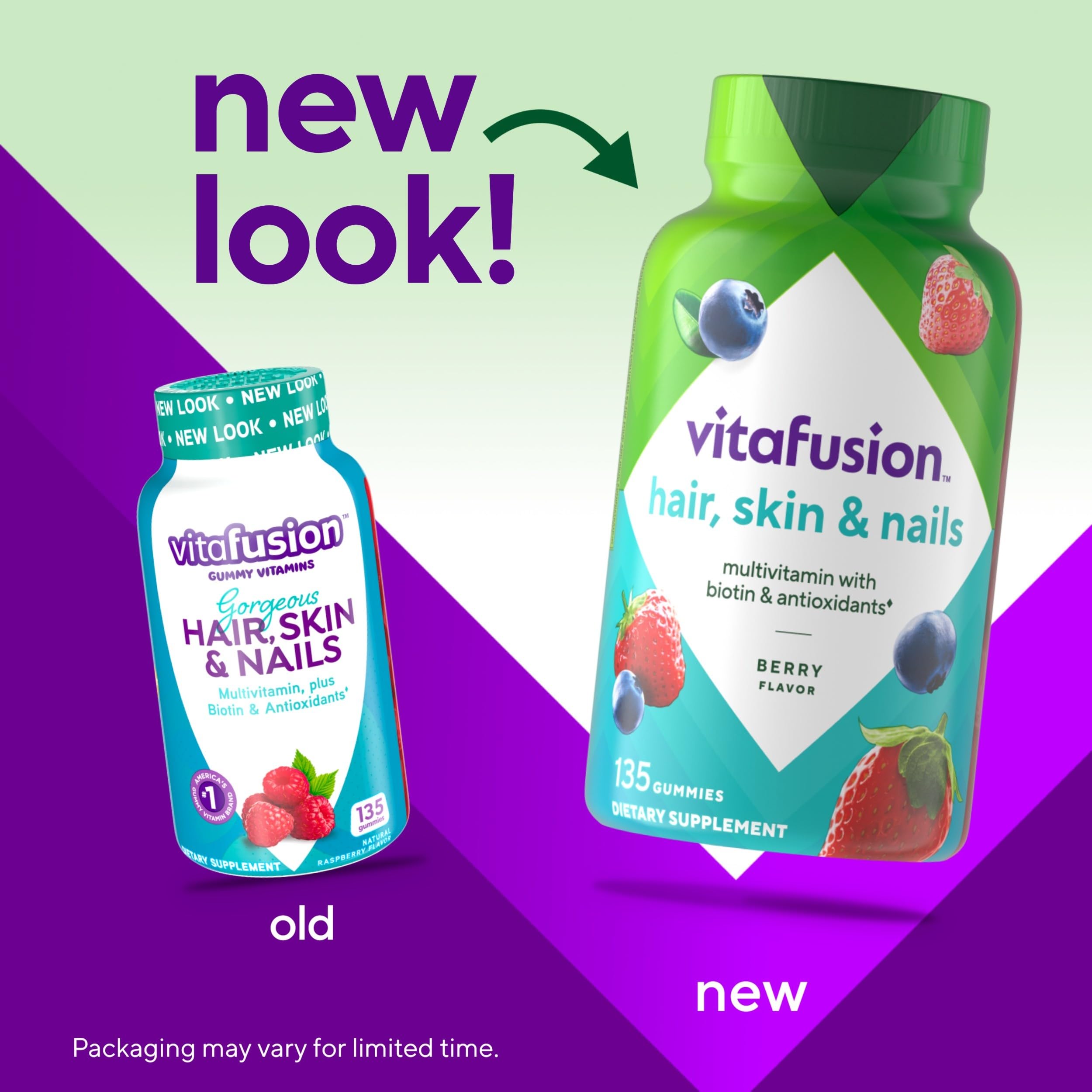 Vitafusion Gorgeous Hair, Skin & Nails Multivitamin Gummy Vitamins, plus Biotin and Antioxidant vitamins C&E, Raspberry Flavor VitafusionAu supplements