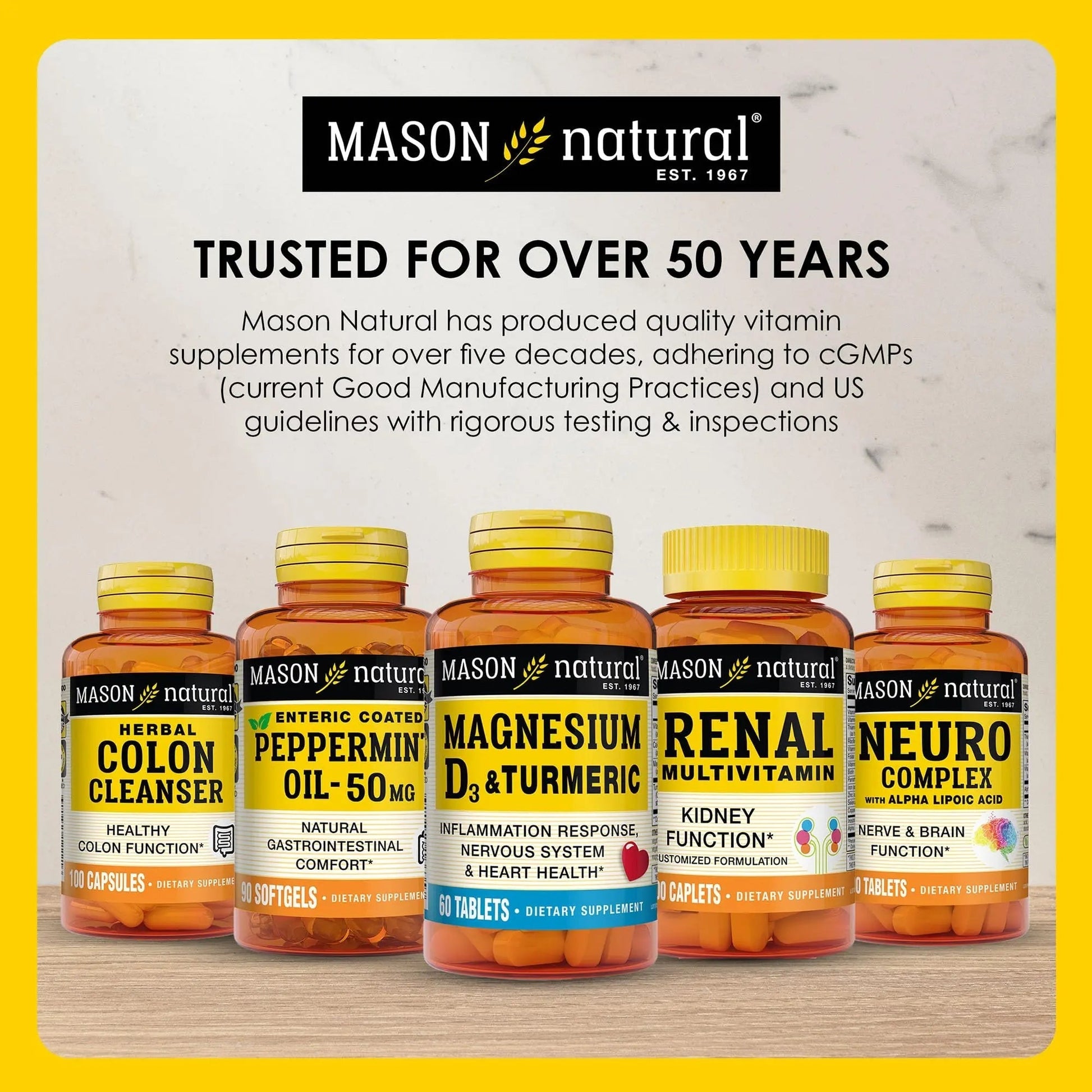 MASON NATURAL Renal Multivitamin, with ALA, Biotin, & B Vitamins for Daily Support,100 Caplets MASON NATURALAu supplements