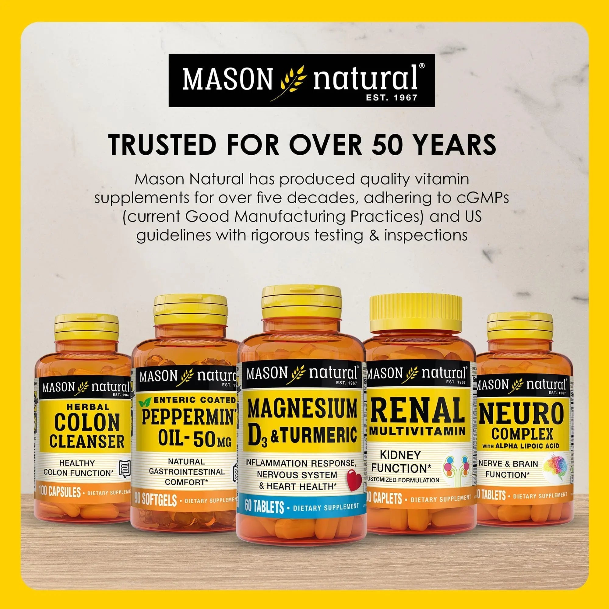 MASON NATURAL Renal Multivitamin, with ALA, Biotin, & B Vitamins for Daily Support,100 Caplets MASON NATURALAu supplements