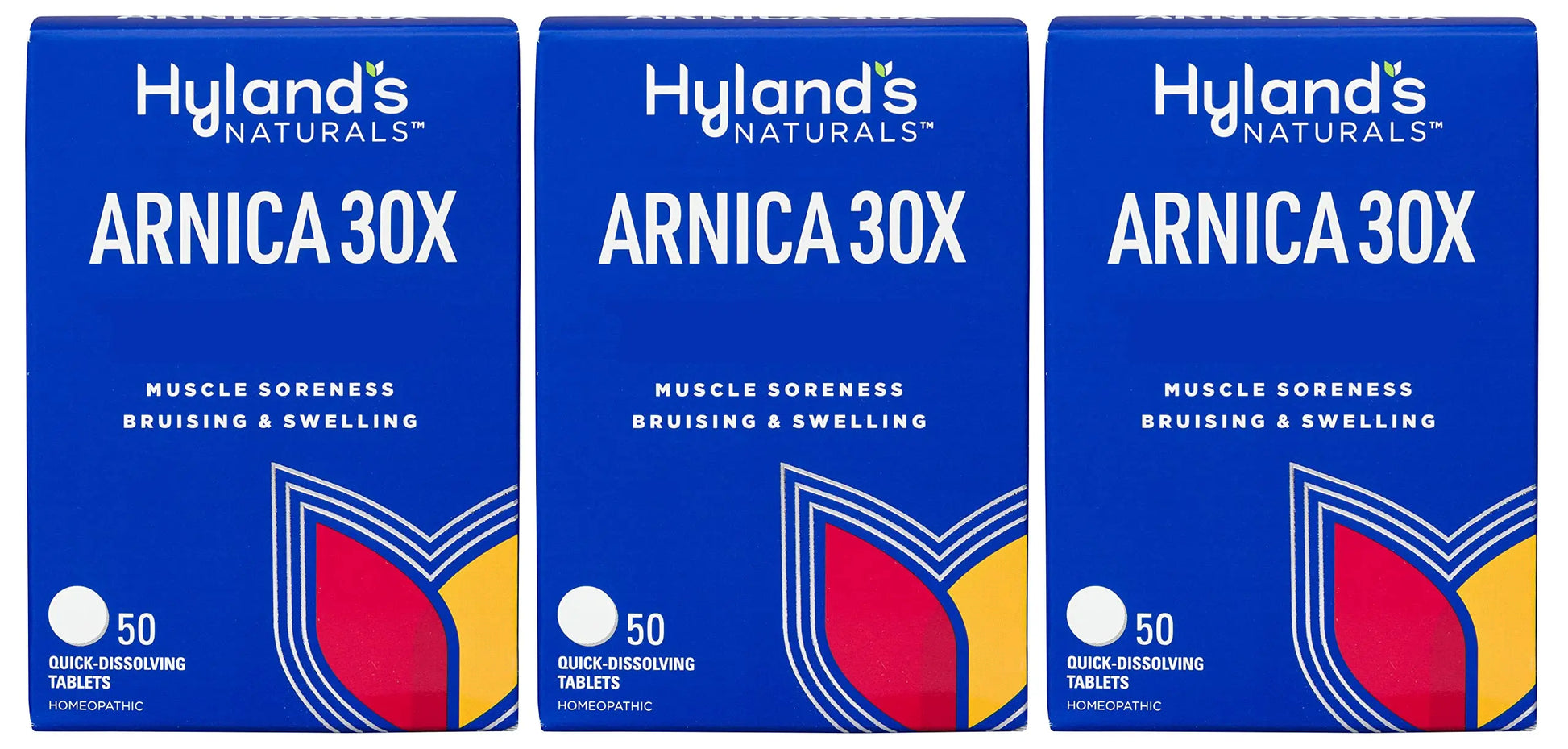 Hyland's Arnica 30x 50 Tablets (3 Pack = 150 Tablets), Bruising, Swelling, Muscle Pain Relief Hyland'sAu supplements