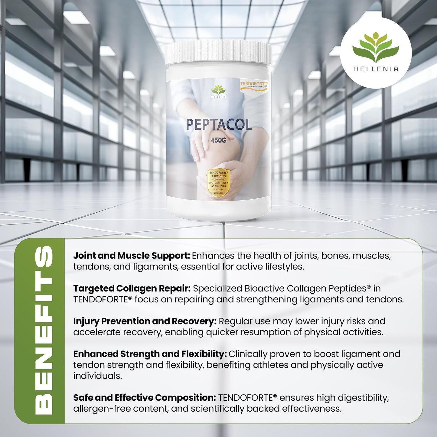 PEPTACOL TENDOFORTE® Bioactive Collagen Peptides® - 450g HelleniaUS supplements