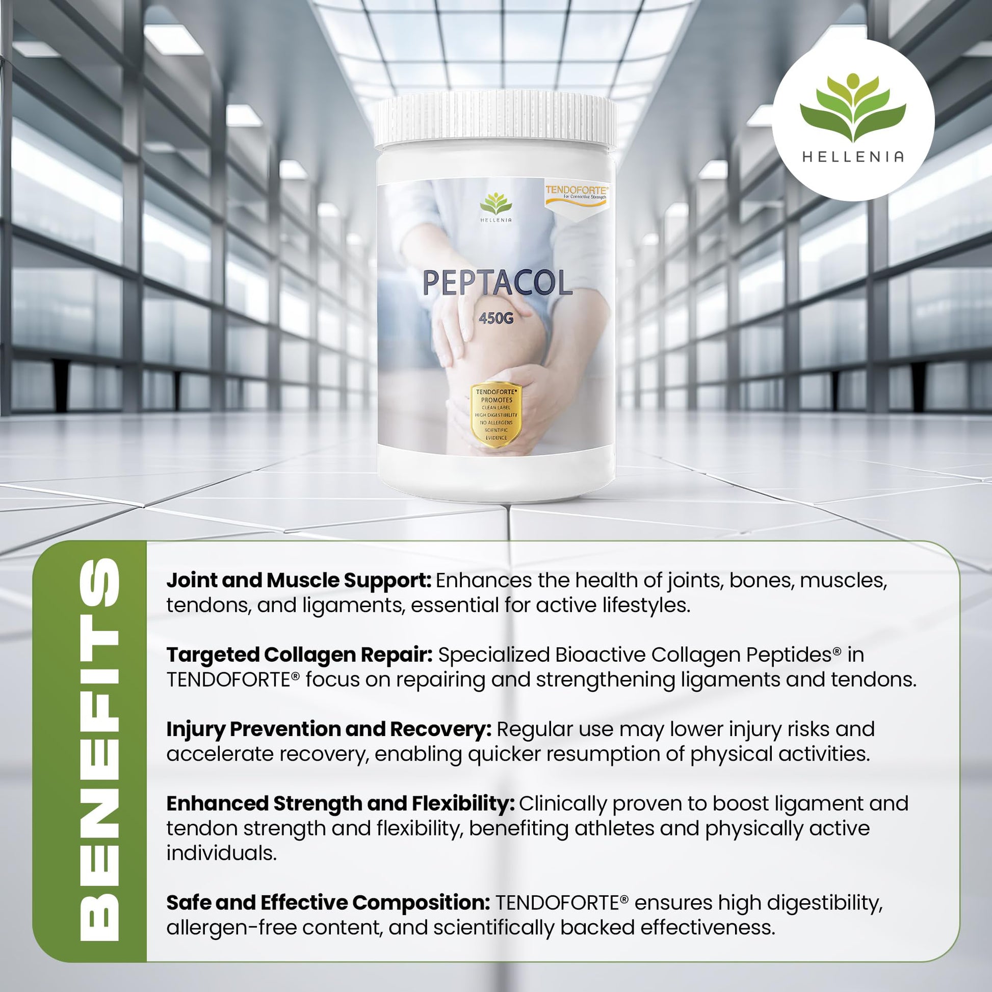 PEPTACOL TENDOFORTE® Bioactive Collagen Peptides® - 450g HelleniaAu supplements