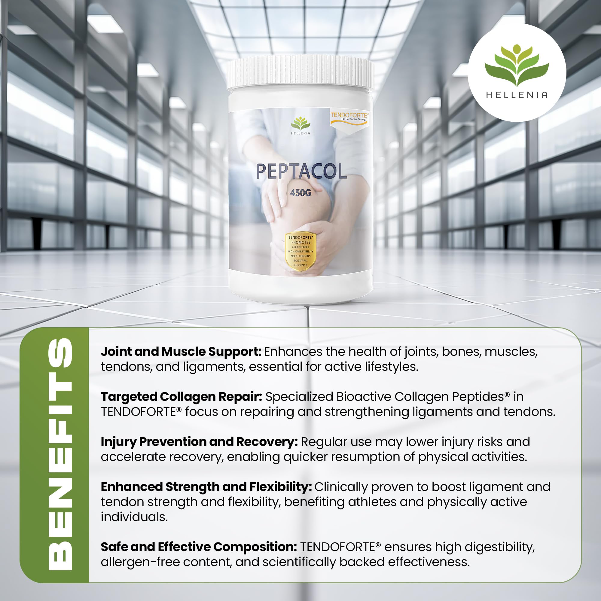 PEPTACOL TENDOFORTE® Bioactive Collagen Peptides® - 450g HelleniaAu supplements