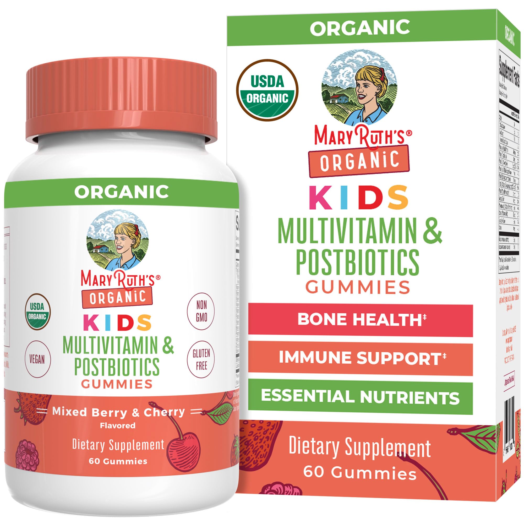 Kids Vitamins by MaryRuth's | USDA Organic | Multivitamin Gummies + Postbiotics for Ages 4+ | Multivitamin for Kids with Lactobacillus Rhamnosus | MaryRuth OrganicsAu supplements