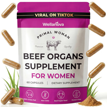 Primal Beef Organ Supplement for Women, Grass-Fed Ancestral Superfood Supplement with Uterus & Liver for Hormone Balance & Queen Energy - 60 Day Supply WellanovaAu supplements
