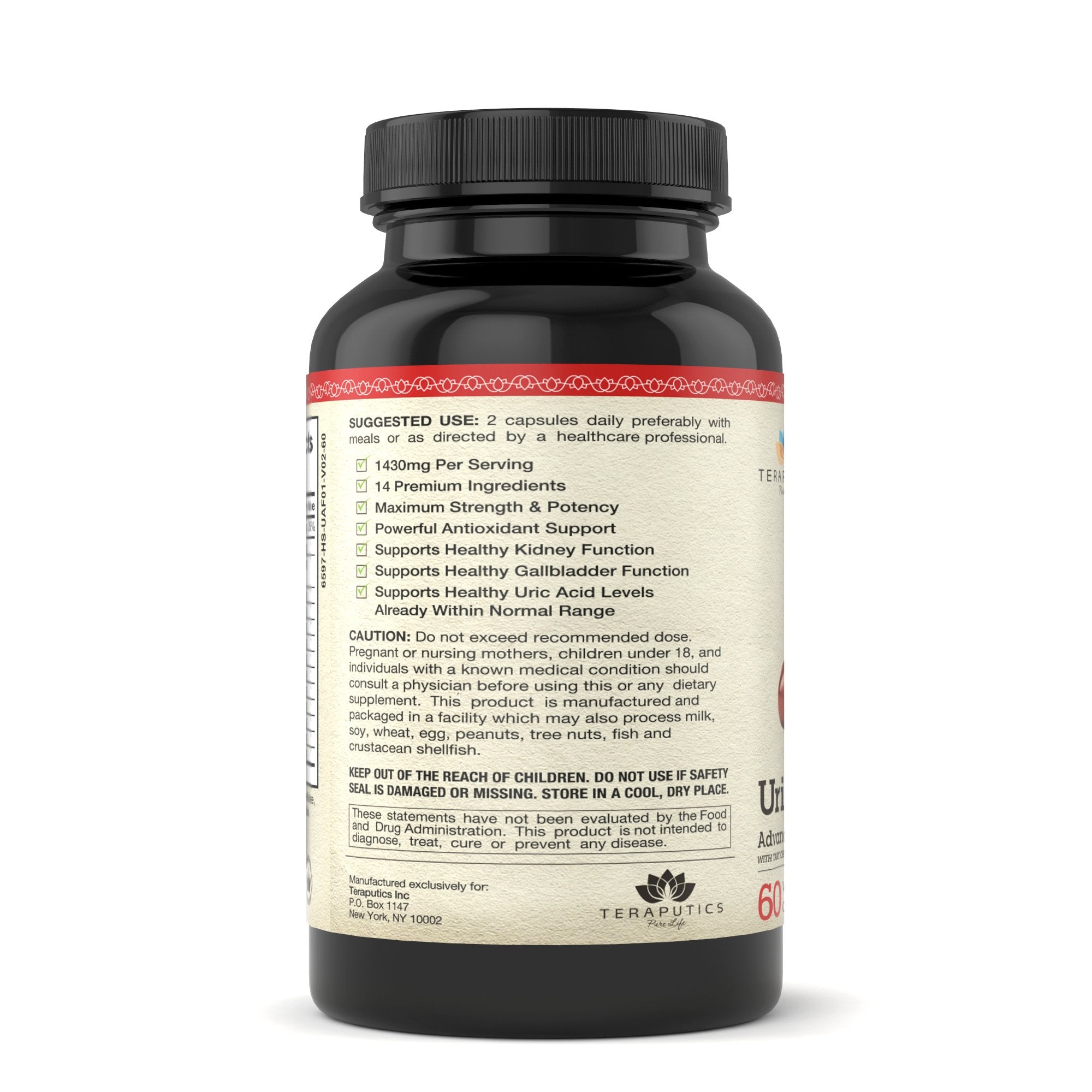 Uric Acid Support Formula | Advanced Uric Acid Cleanse & Kidney Support Supplement - Includes Tart Cherry Concentrate, Celery Seed Extract + 12 More High Potency Ingredients, 60 Veggie Capsules TeraputicsAu supplements