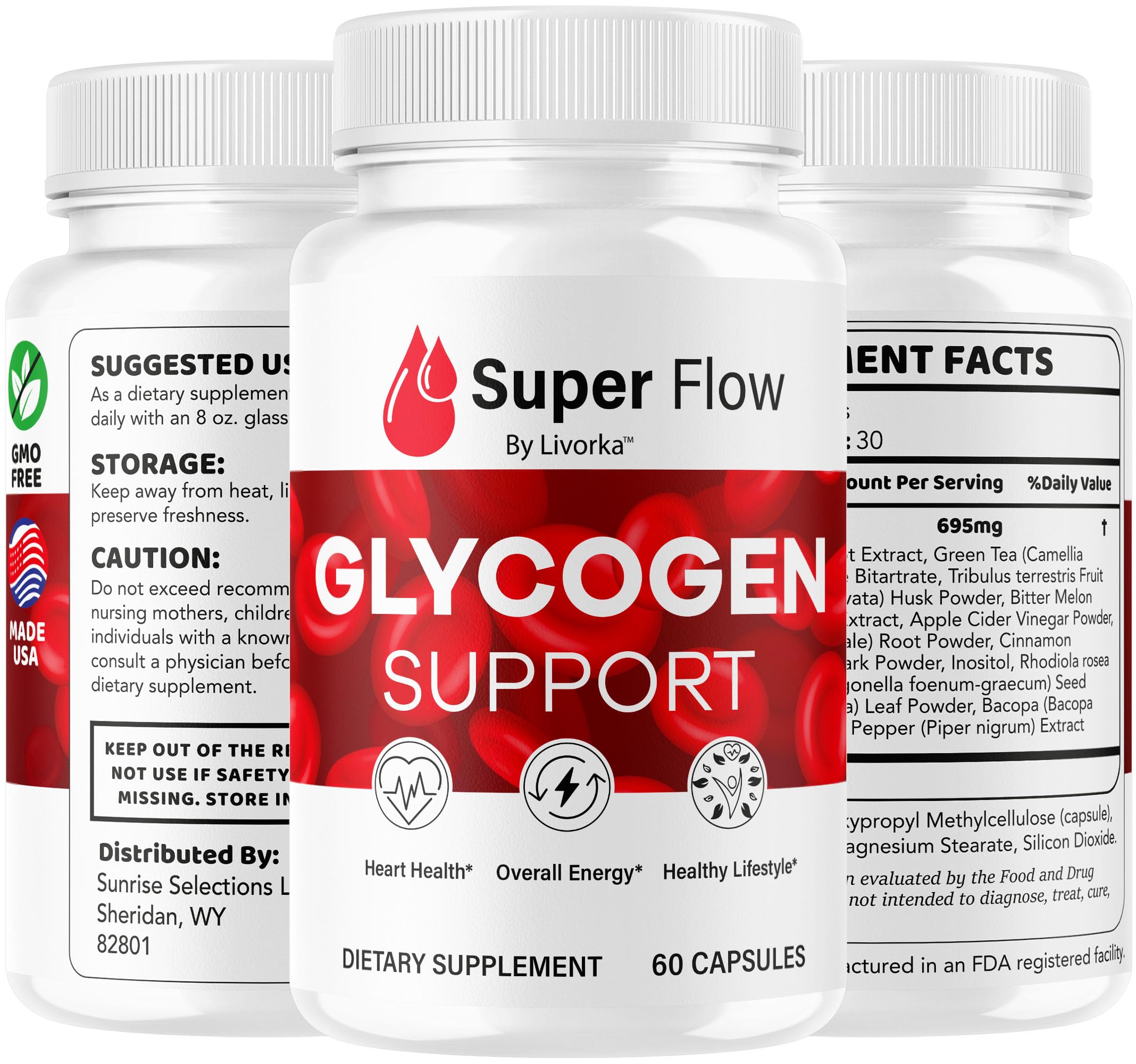 (2 Pack) Super Flow Glycogen Capsules - Official SuperFlow Advanced Glycogen Support Pills - Maximum Strength, Natural Formula Vitamins for Overall Health & Wellness Reviews, 120 Capsules for 2 Months LIVORKAAu supplements