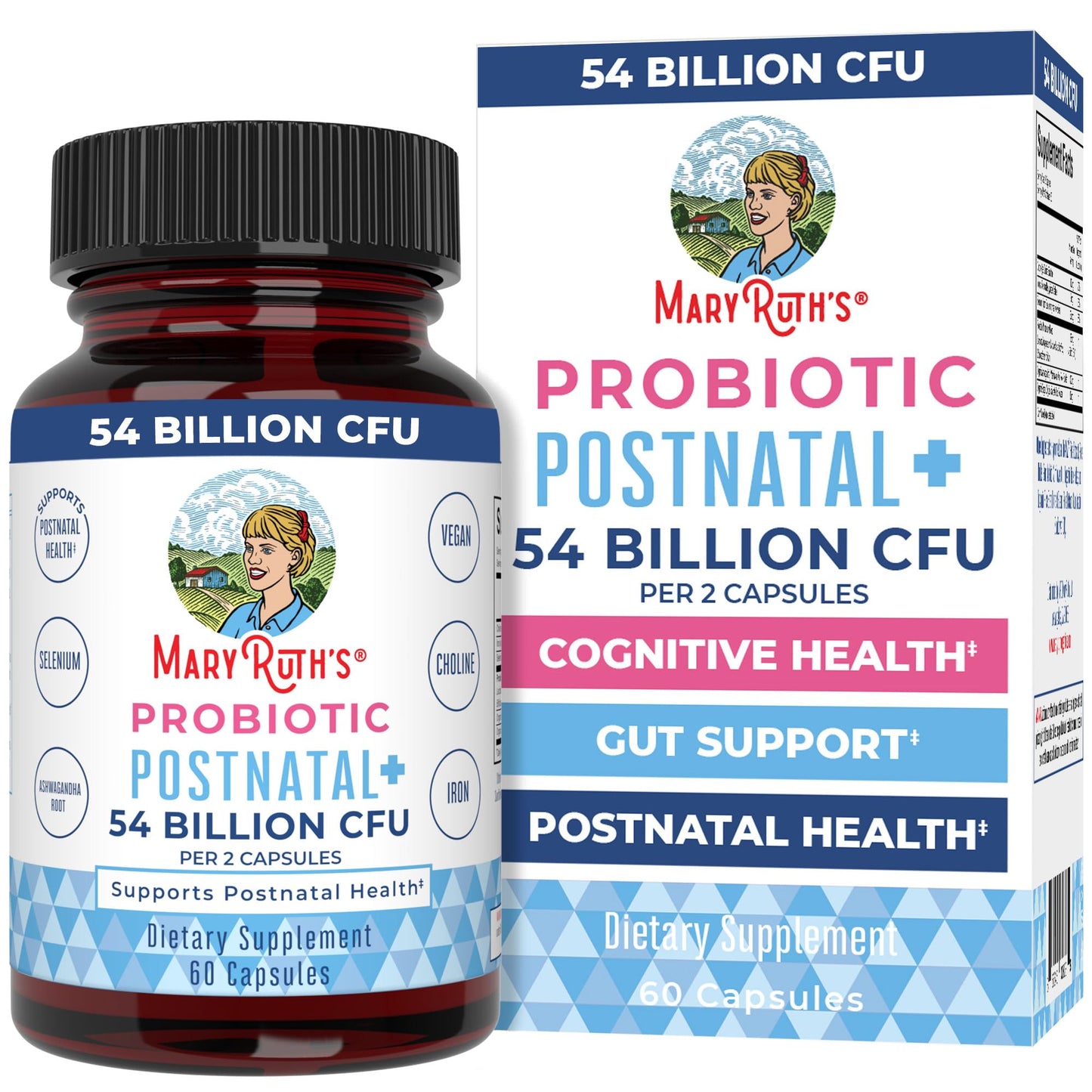 MaryRuth Organics Postnatal Probiotics for Breastfeeding Women | Nursing Probiotic Capsules with Vitamins | Minerals & Antioxidants | 54 Billion CFU | Non-GMO | Vegan | 30 Servings MARYRUTH'SUS supplements
