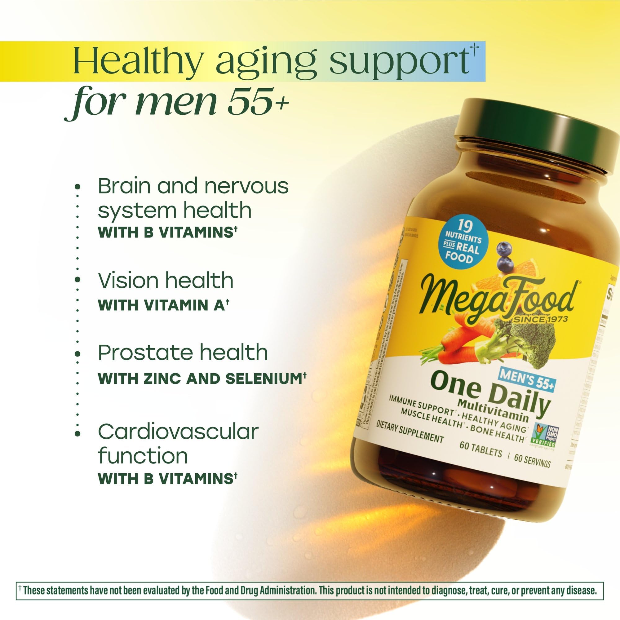 MegaFood Multivitamin for Men 55+ One Daily Mens Multivitamins, Methylated B12, Vitamin D3, C & Zinc MegaFoodAu supplements