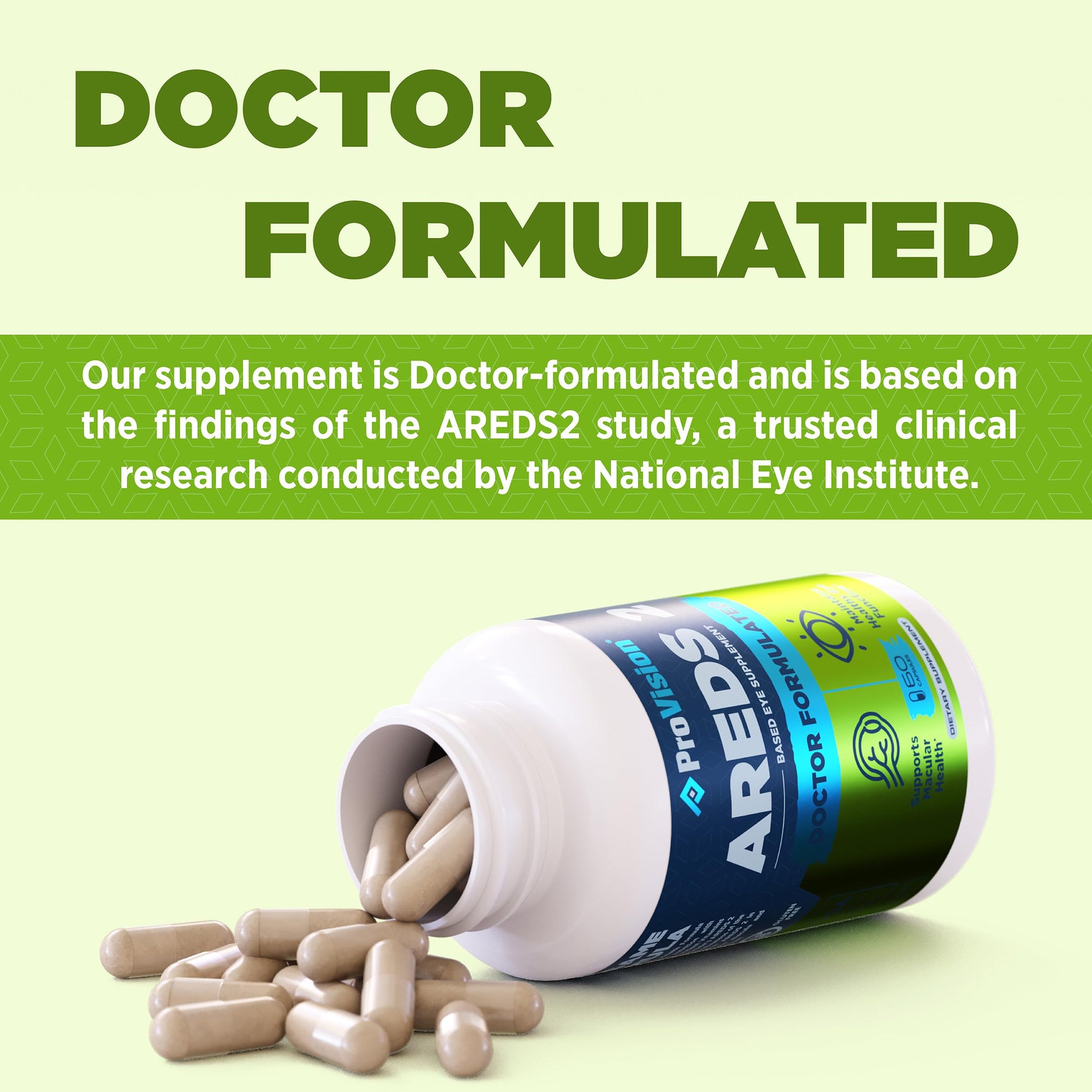 Provision AREDS 2 Eye Vitamins - Enhance Vision Supplements - Lutein Zeaxanthin Vision Complex - 60 Eye Supplement Capsules ProVisionAu supplements