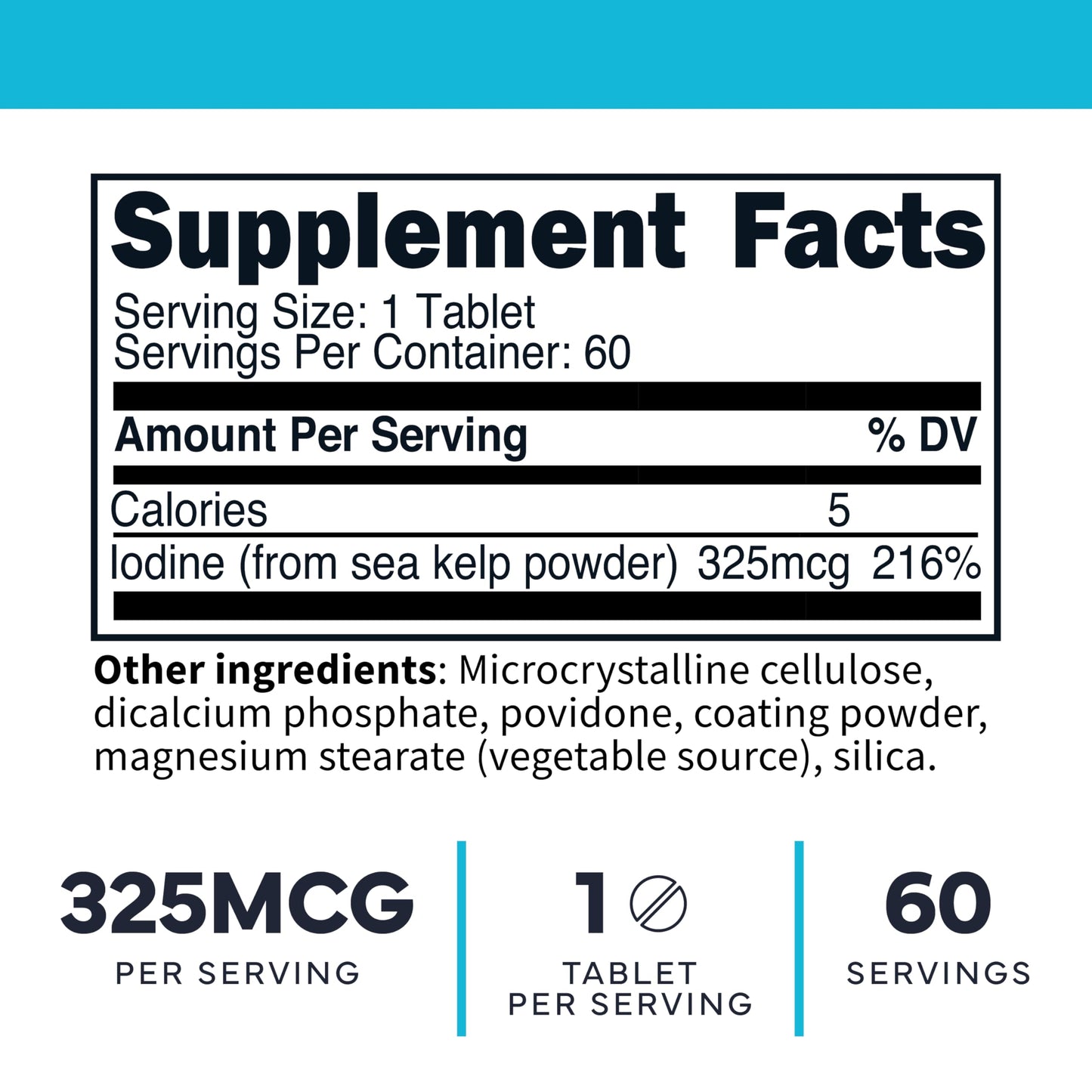 Type Zero Clean Iodine Tablets (60 Servings, 325 MCG Per Serving) - from Sea Kelp, Non-GMO, Gluten Free Type ZeroUS supplements