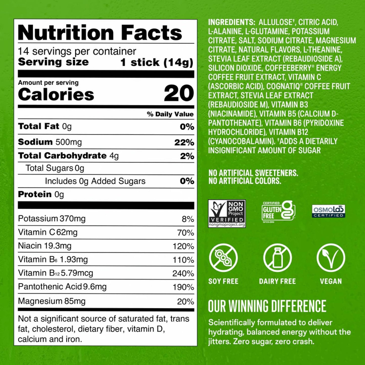Liquid I.V.® Hydration Multiplier Sugar Free + Energy - Pomegranate Punch | Electrolyte Powder Drink Mix | 1 Pack (14 Servings) Liquid I.V.US supplements