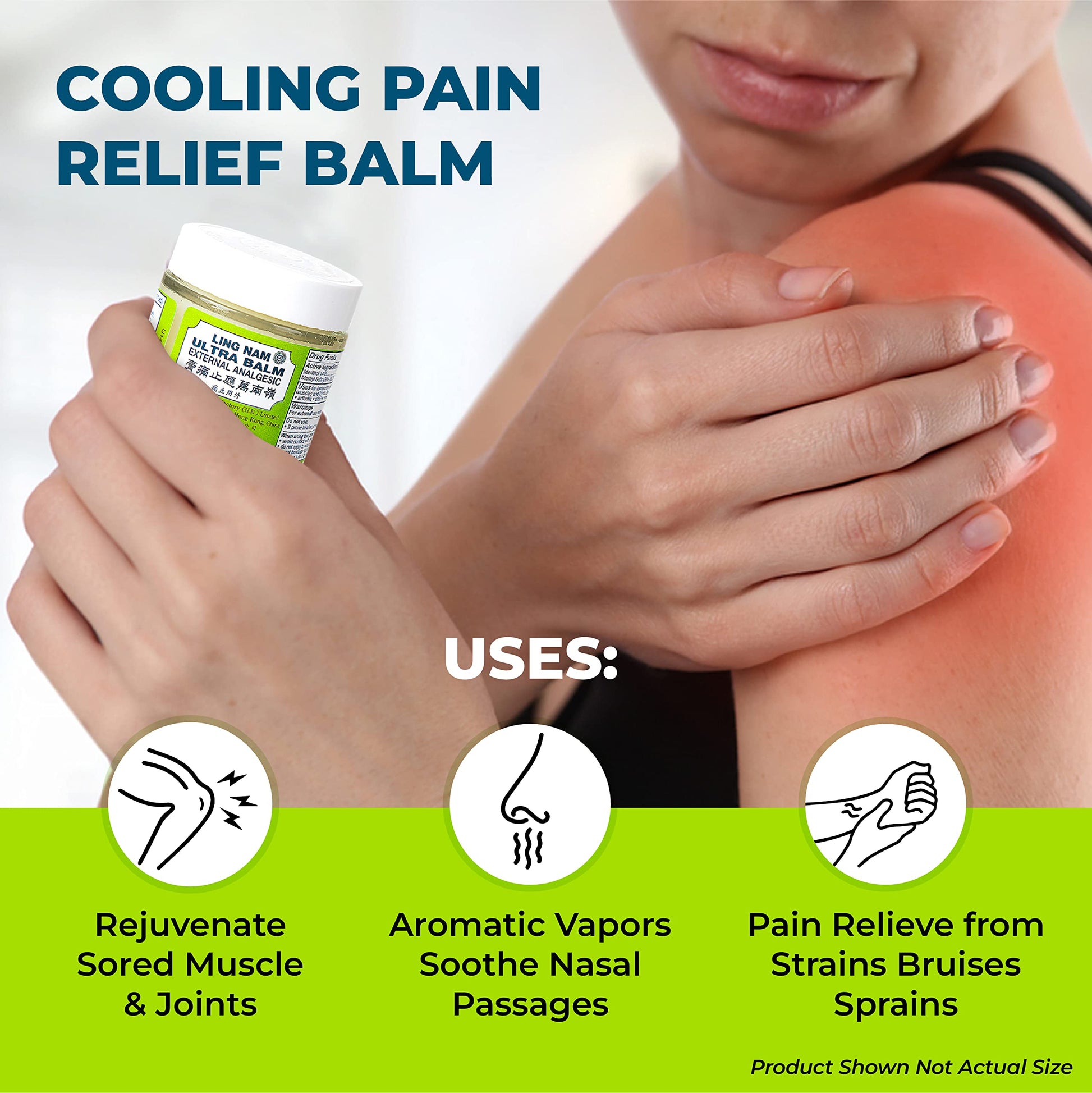 Ling Nam Ultra Balm External Analgesic, for Cooling Pain Relief Simple Backache Arthritis Strains Bruises Sprain, Muscle Pain, Muscle Soreness,0.7oz/19.8g Ling NamAu supplements