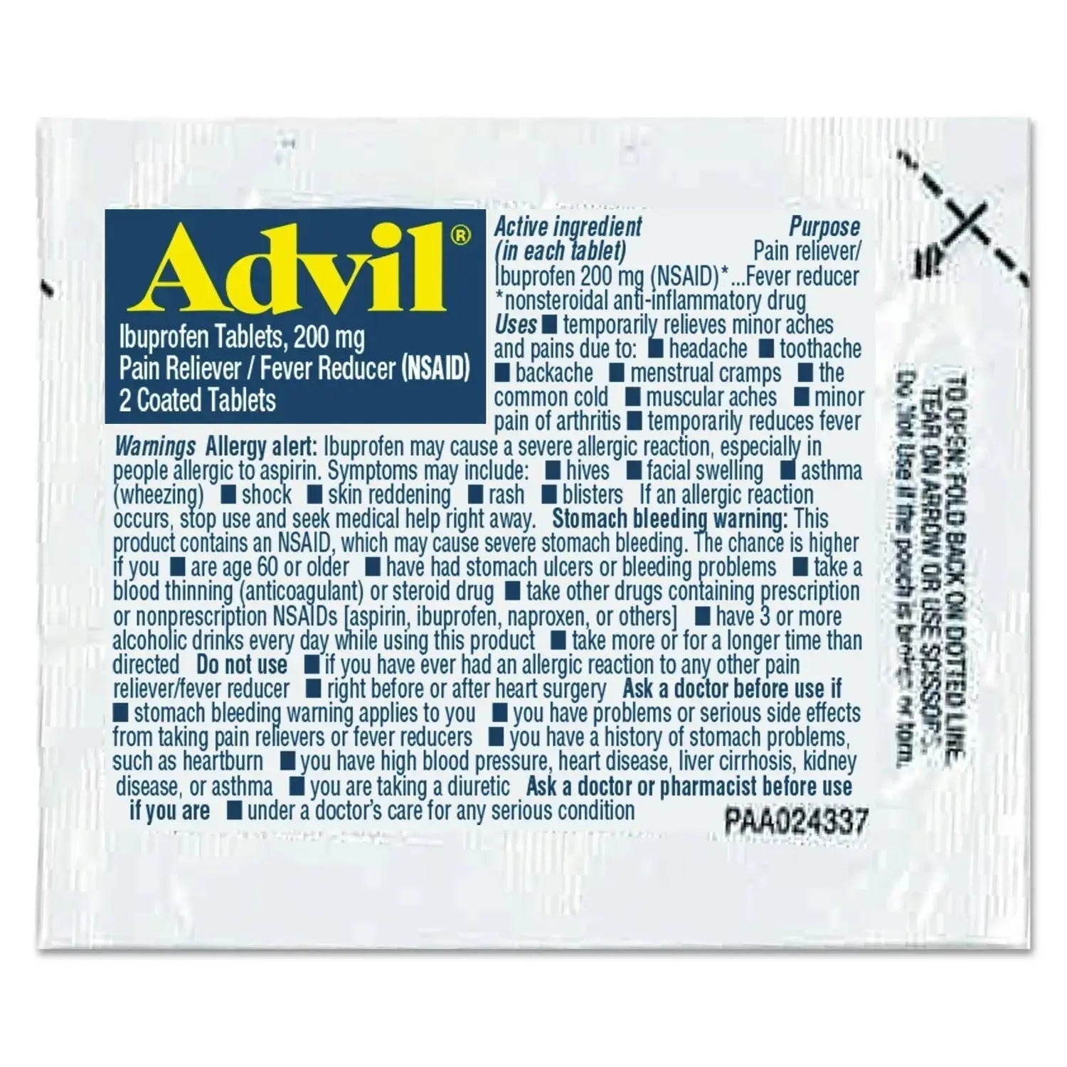 Advil Ibuprofen Tablets, 200mg, Refill Pack, Two Tablets/Packet, 30 Packets/Box AdvilAu supplements