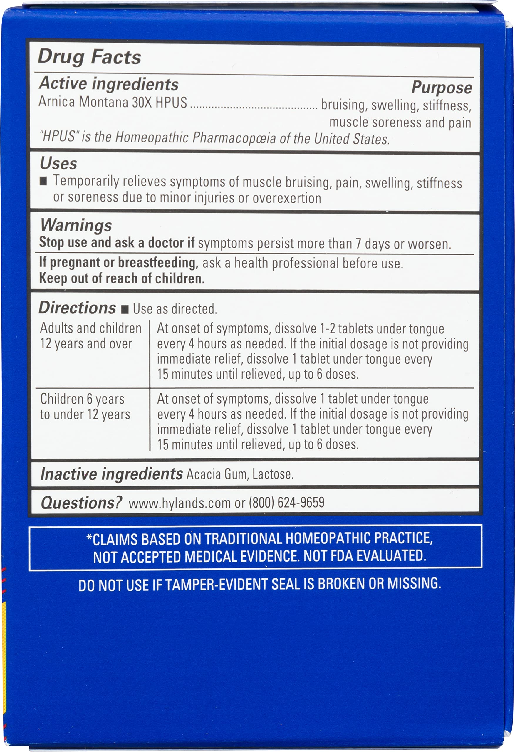 Hyland's Arnica Montana 30x Tablets, Natural Relief of Bruises, Swelling and Muscle Soreness, Quick Dissolving Tablets (Pack of 1, 50 Count Total) Hyland'sAu supplements