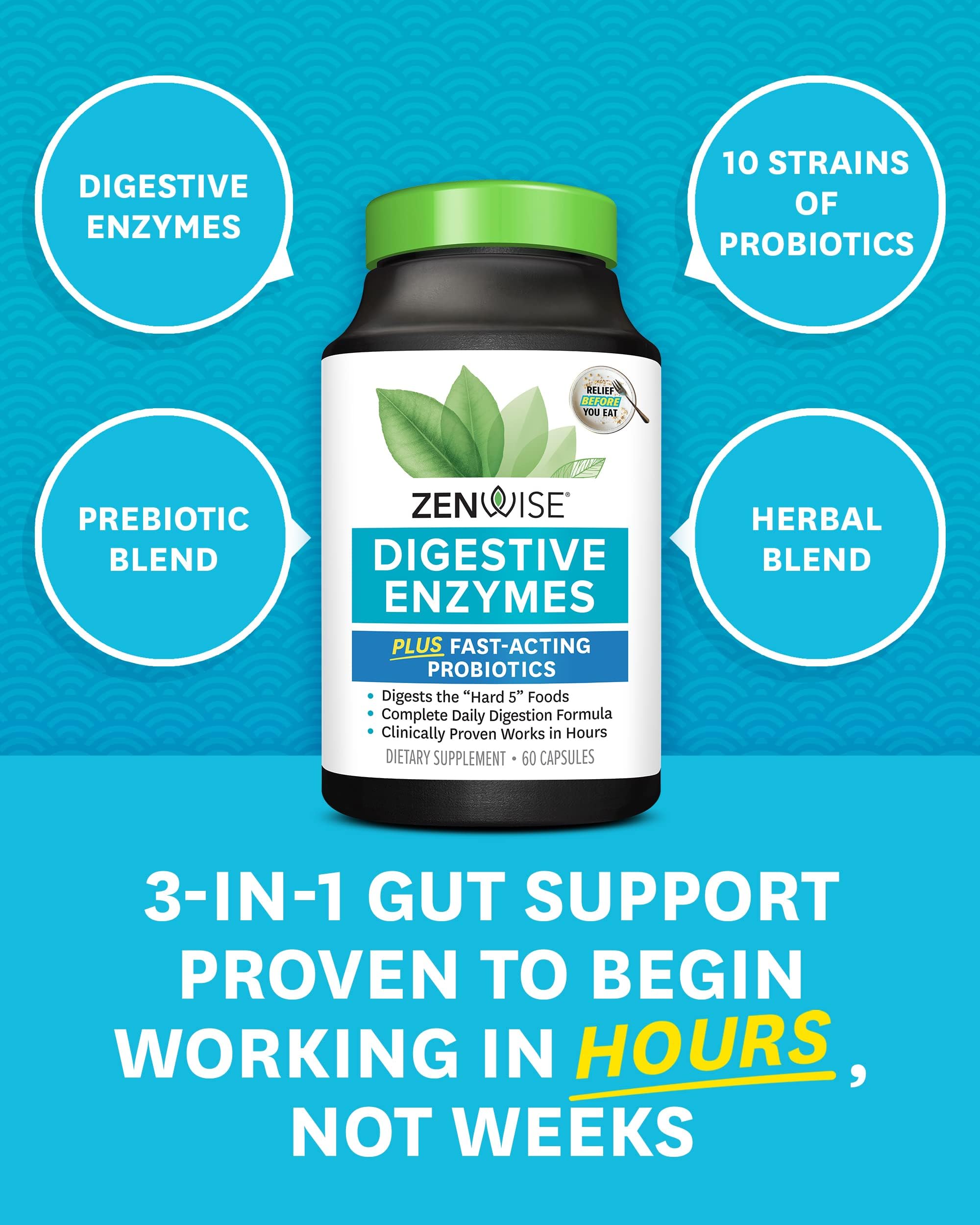 Zenwise Health Digestive Enzymes - Probiotic Multi Enzymes with Probiotics Zenwise HealthAu supplements