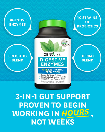 Zenwise Health Digestive Enzymes - Probiotic Multi Enzymes with Probiotics Zenwise HealthUS supplements