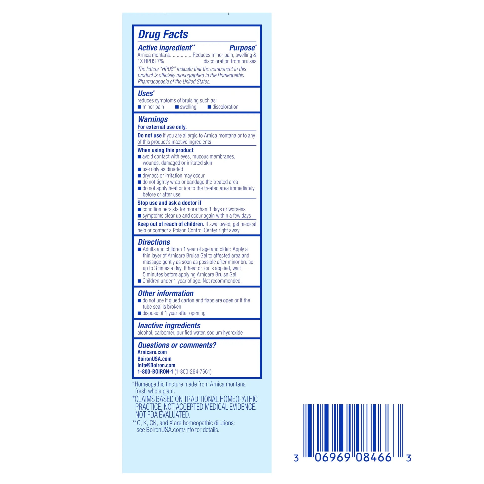 Boiron Arnicare Bruise Gel for Pain, Inflammation or Swelling, Soreness, and Discoloration - Non-greasy and Fragrance-Free - 4.2 oz BoironAu supplements