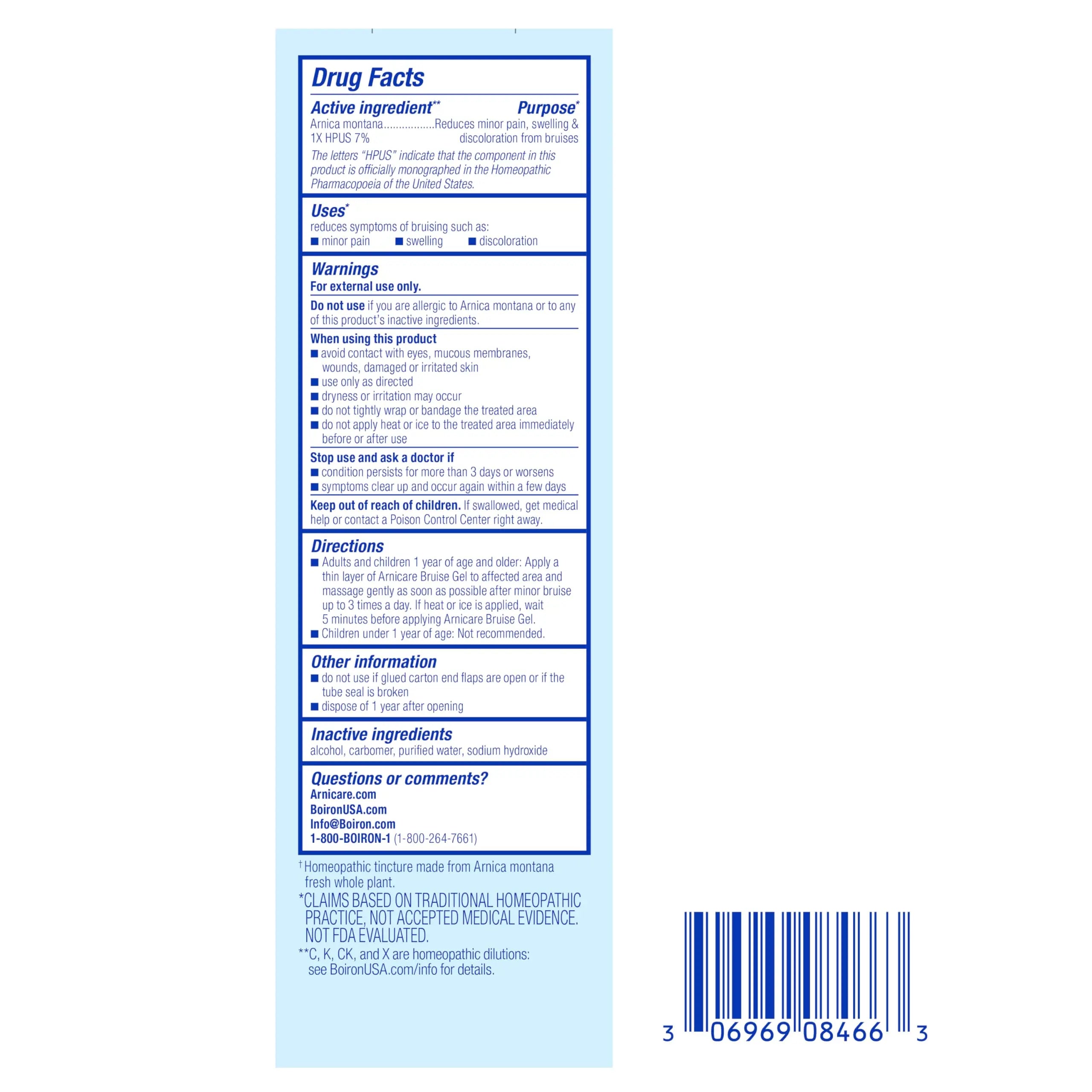 Boiron Arnicare Bruise Gel for Pain, Inflammation or Swelling, Soreness, and Discoloration - Non-greasy and Fragrance-Free - 4.2 oz BoironAu supplements