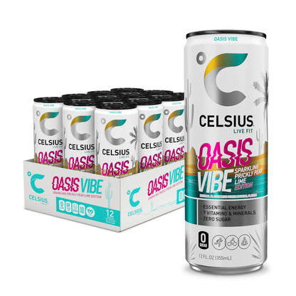 CELSIUS Sparkling Oasis Vibe, Functional Essential Energy Drink, 12 Fl Oz (Pack of 12) CELSIUSUS supplements