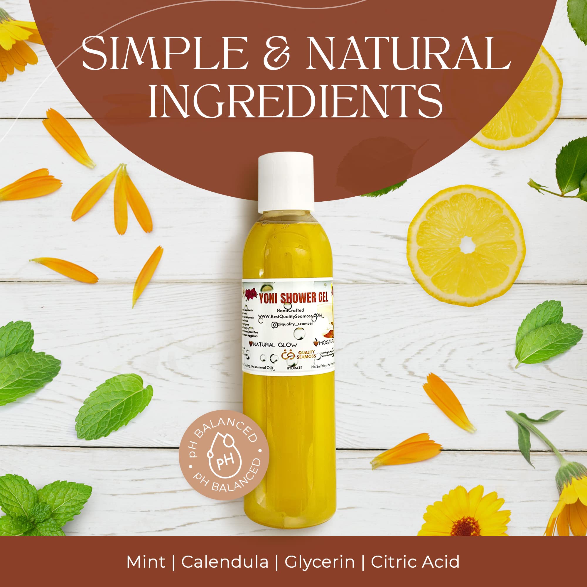 Ph Balance Feminine Wash - Vee Health & Yoni Wash Shower Gel- Use with Yoni Oil. Moisturizing Calendula Quality Seamoss and Yoni OilAu supplements