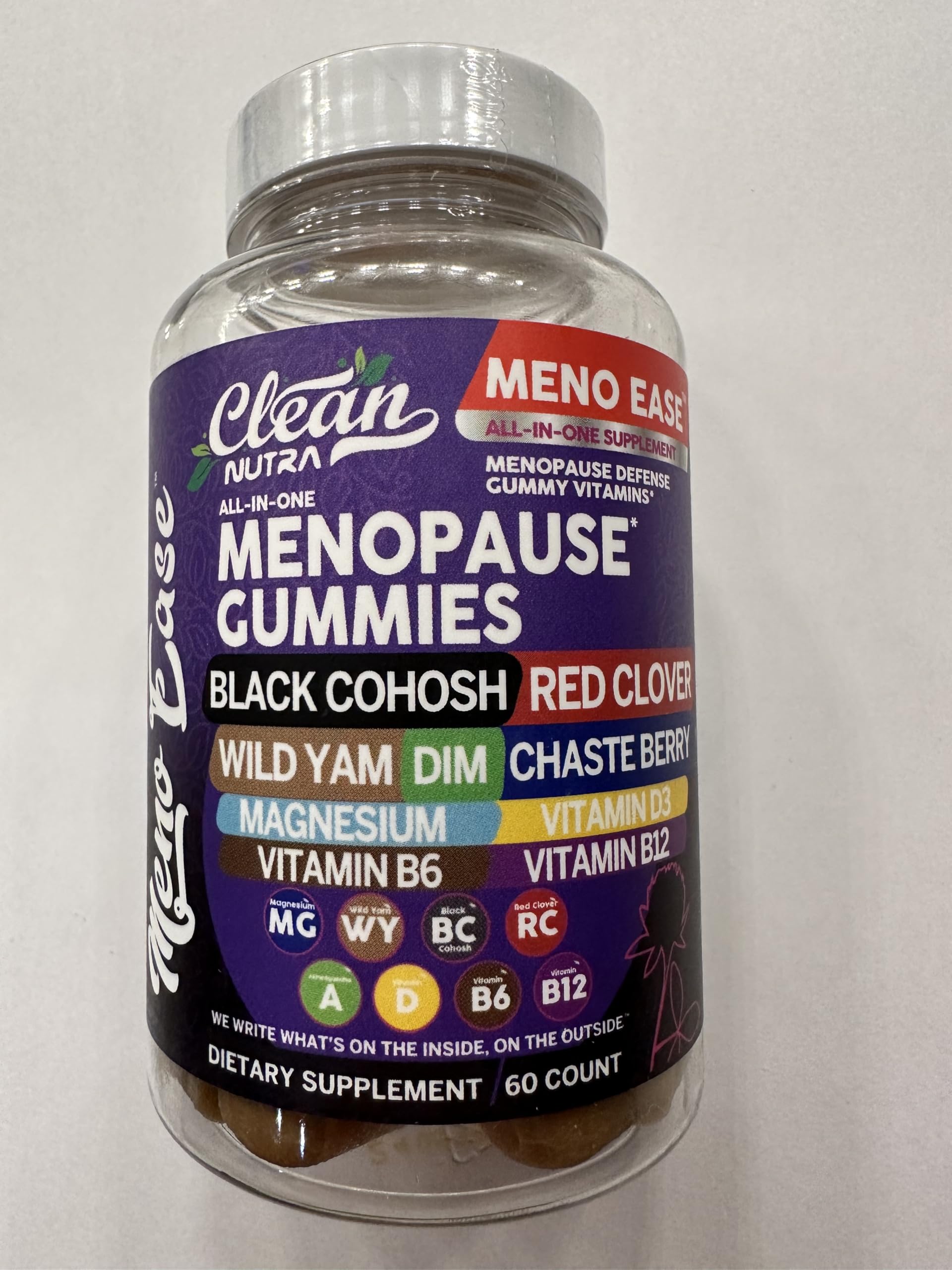 Menopause Supplement for Women Gummies with Black Cohosh, Wild Yam, DIM, Magnesium, Red Clover Chasteberry for Hormone Balance Relief Night Sweats Mood Plus Bergamot, Vitamin D3, Vitamin B6 B12 Clean NutraceuticalsAu supplements