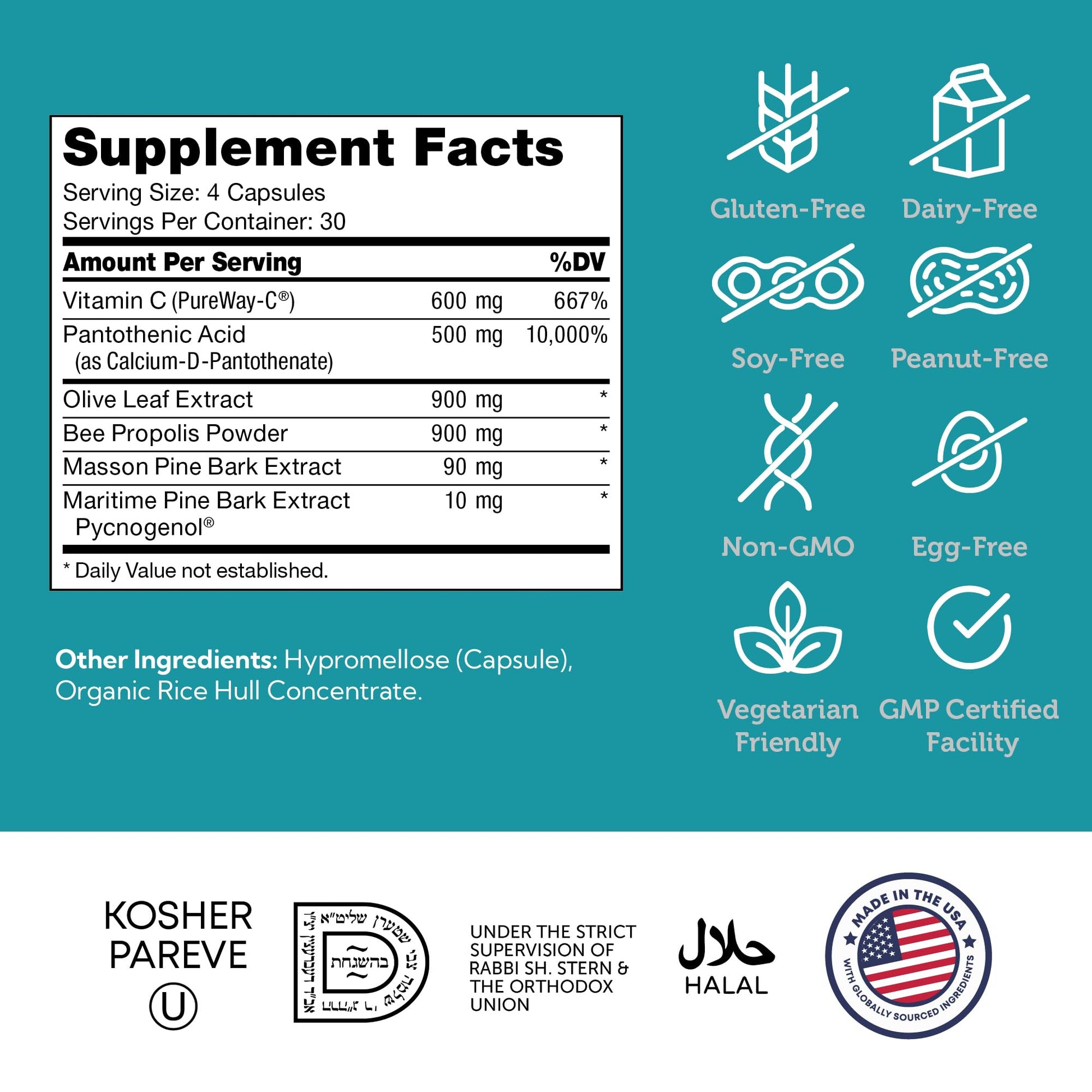 Zahler Immune Defense, Immune System Support, Certified Kosher, 120 Capsules ZahlerAu supplements
