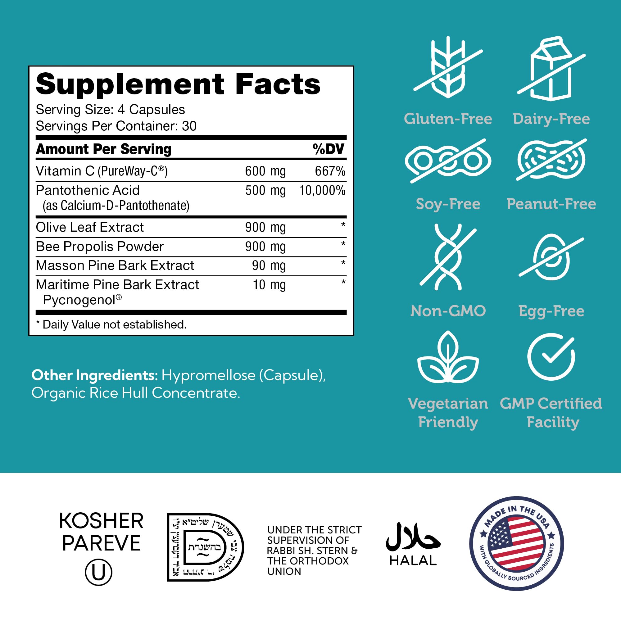 Zahler Immune Defense, Immune System Support, Certified Kosher, 120 Capsules ZahlerAu supplements
