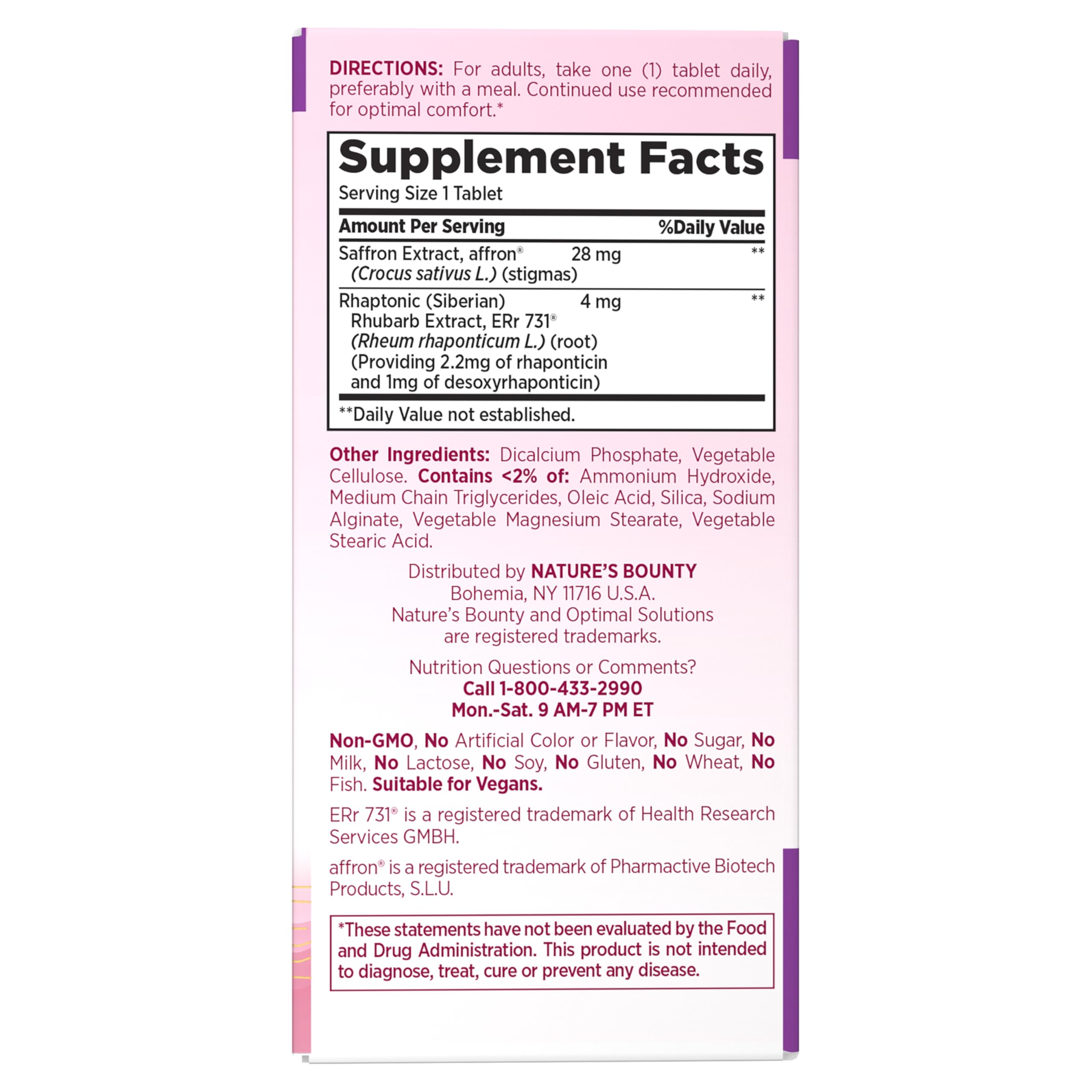 Nature’s Bounty Optimal Solutions Advanced Menopause Relief, Menopause Supplement for Women featuring Siberian Rhubarb, Hotflash Relief, No added Hormones, Drug-Free, 30 Tablets, 30 Total Servings Nature's BountyAu supplements