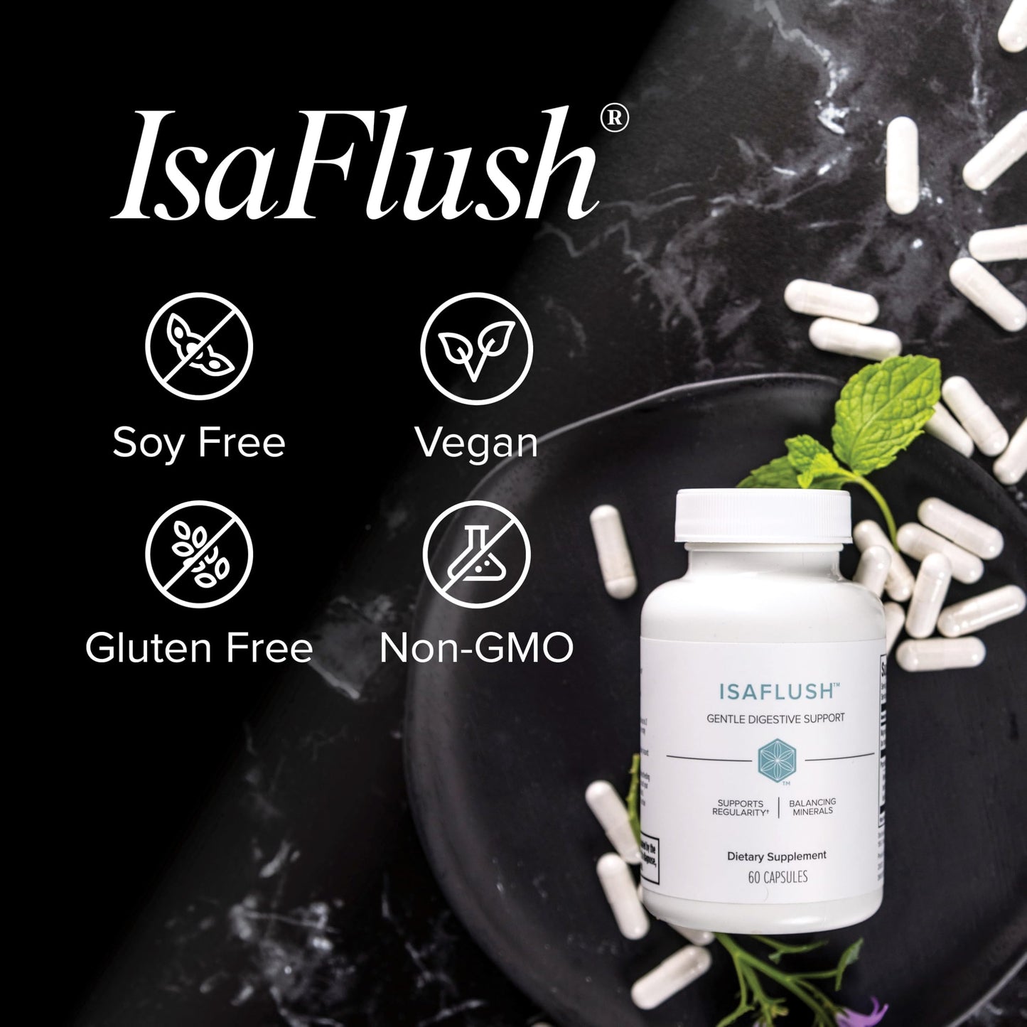 Isagenix IsaFlush - Gentle Digestive Support with Balanced Minerals Encouraging Regularity - No Harsh Laxatives - 60 Capsules IsagenixUS supplements