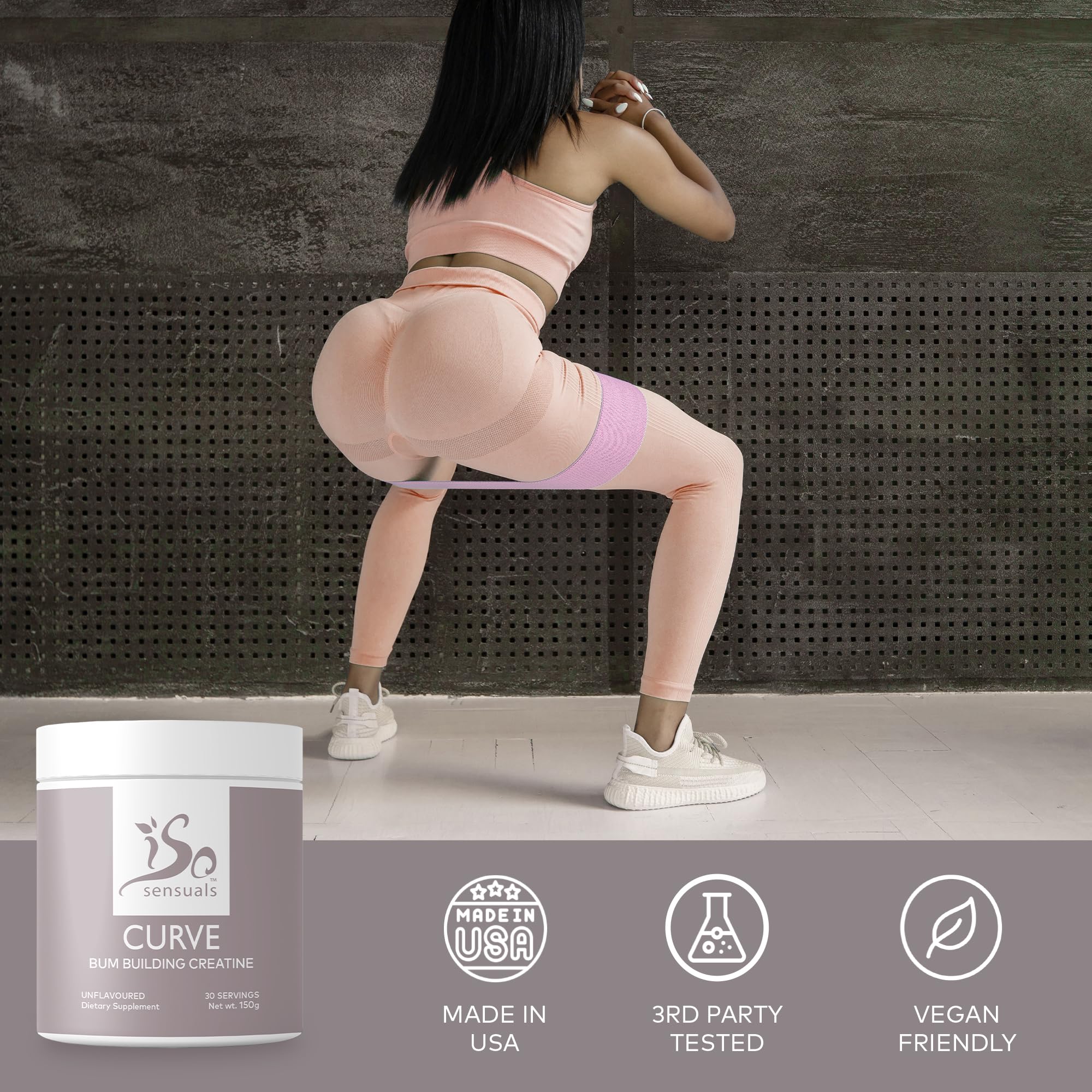 IsoSensuals Curve Bum Building Creatine - Micronized 200 Mesh for Smooth Muscle IsoSensualsUS supplements