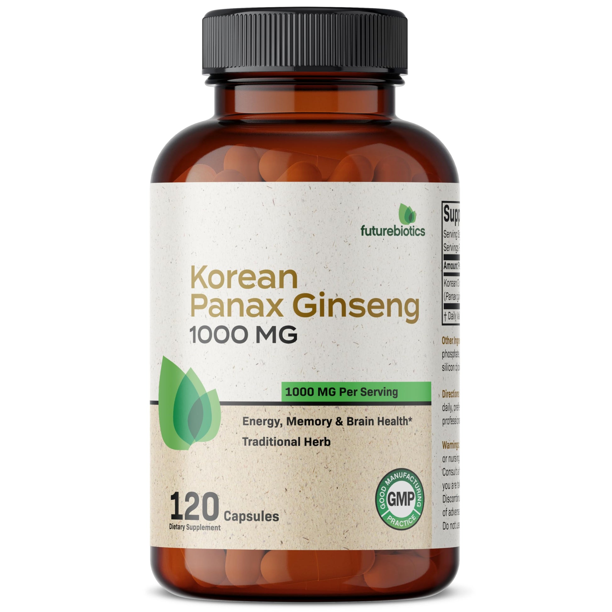 Futurebiotics Korean Panax Ginseng 1000 MG Per Serving Energy, Memory & Brain Health FuturebioticsAu supplements