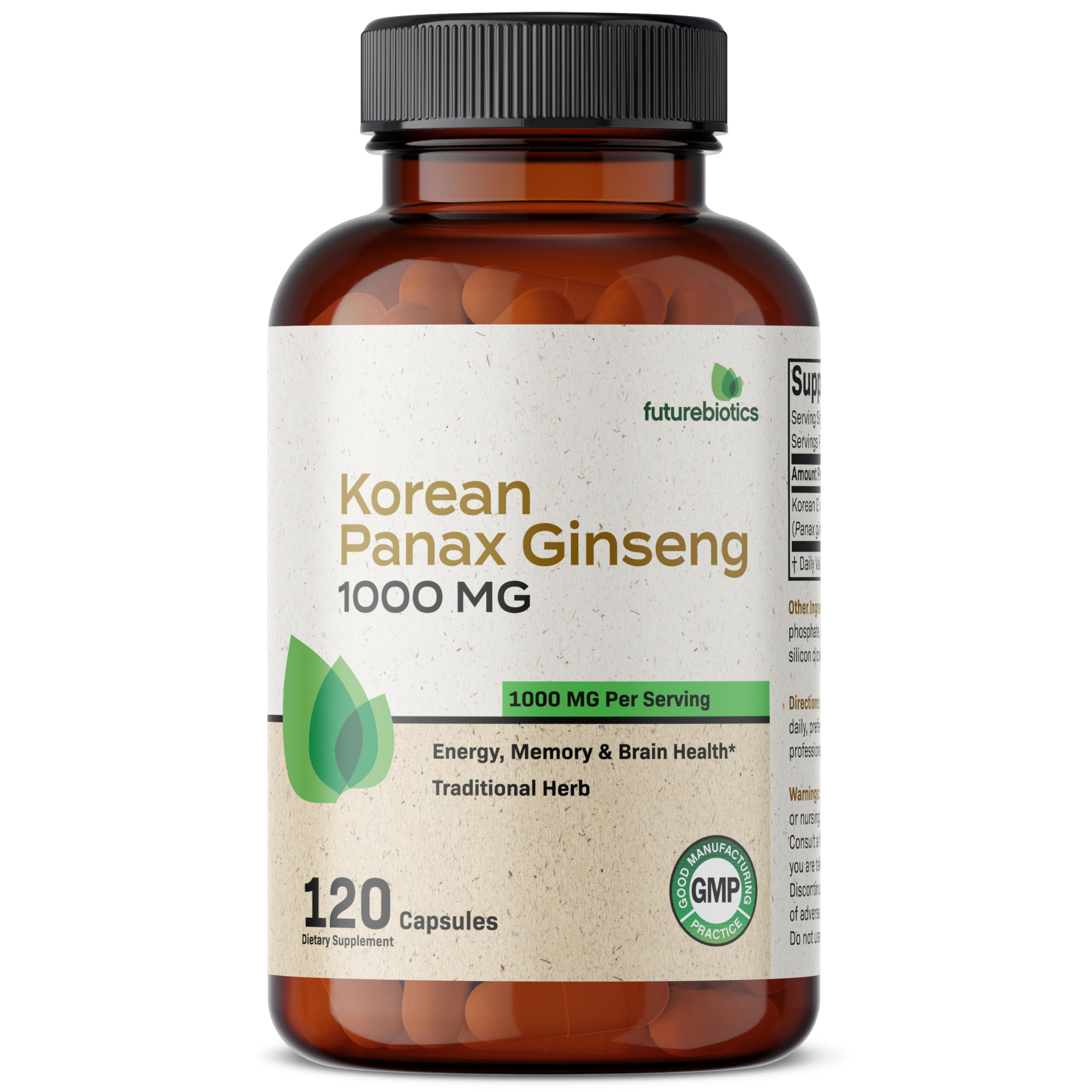 Futurebiotics Korean Panax Ginseng 1000 MG Per Serving Energy, Memory & Brain Health FuturebioticsAu supplements