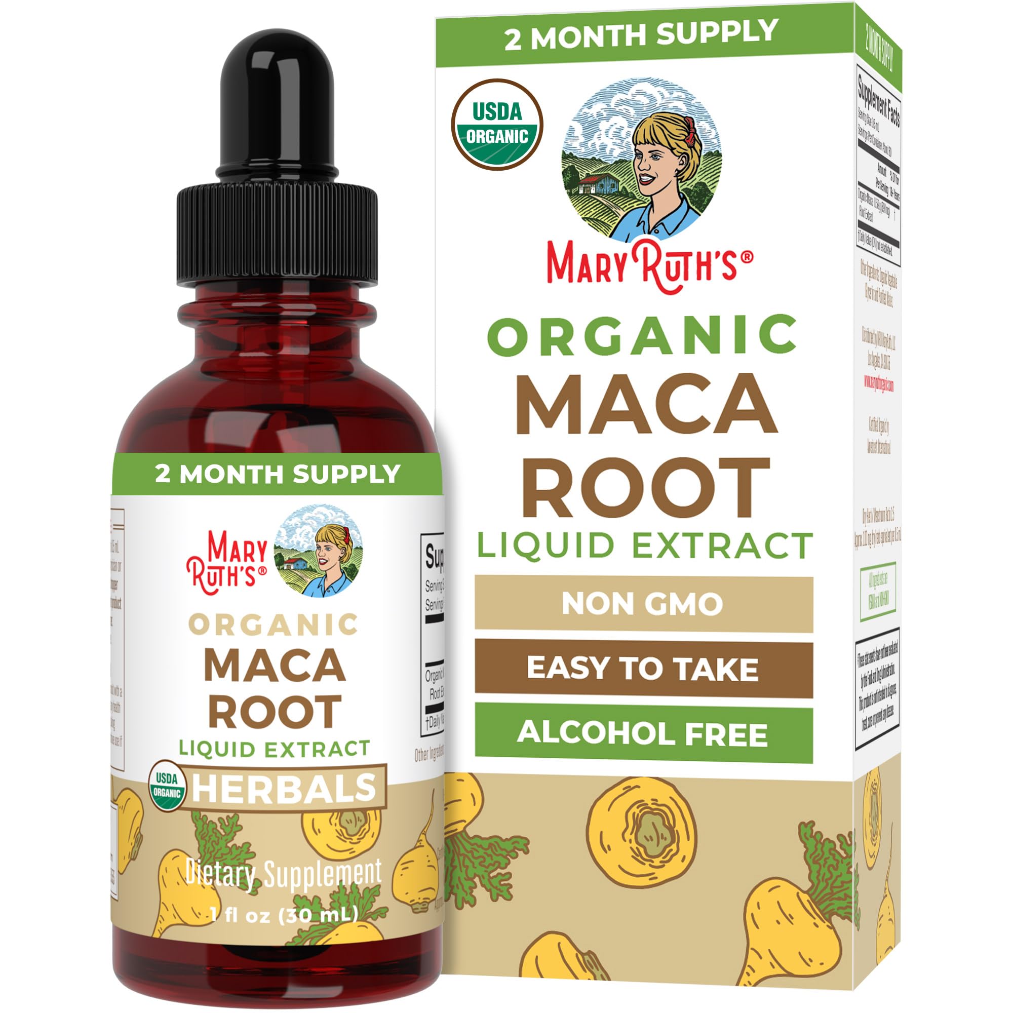 MaryRuth’s USDA Organic Maca Root Liquid Drops | Vegan | Non-GMO | Gluten Free | Alcohol Free | 1 Fl Oz MARYRUTH'SUS supplements