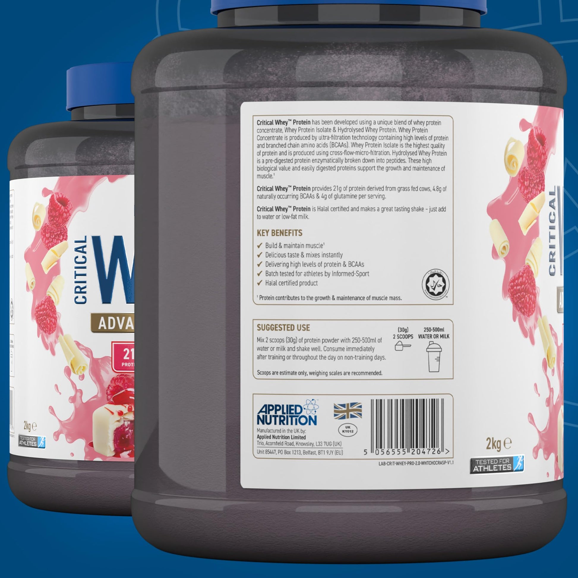Applied Nutrition Critical Whey Protein Powder 2kg - High Protein Powder, Protein Milkshake Applied NutritionAu supplements