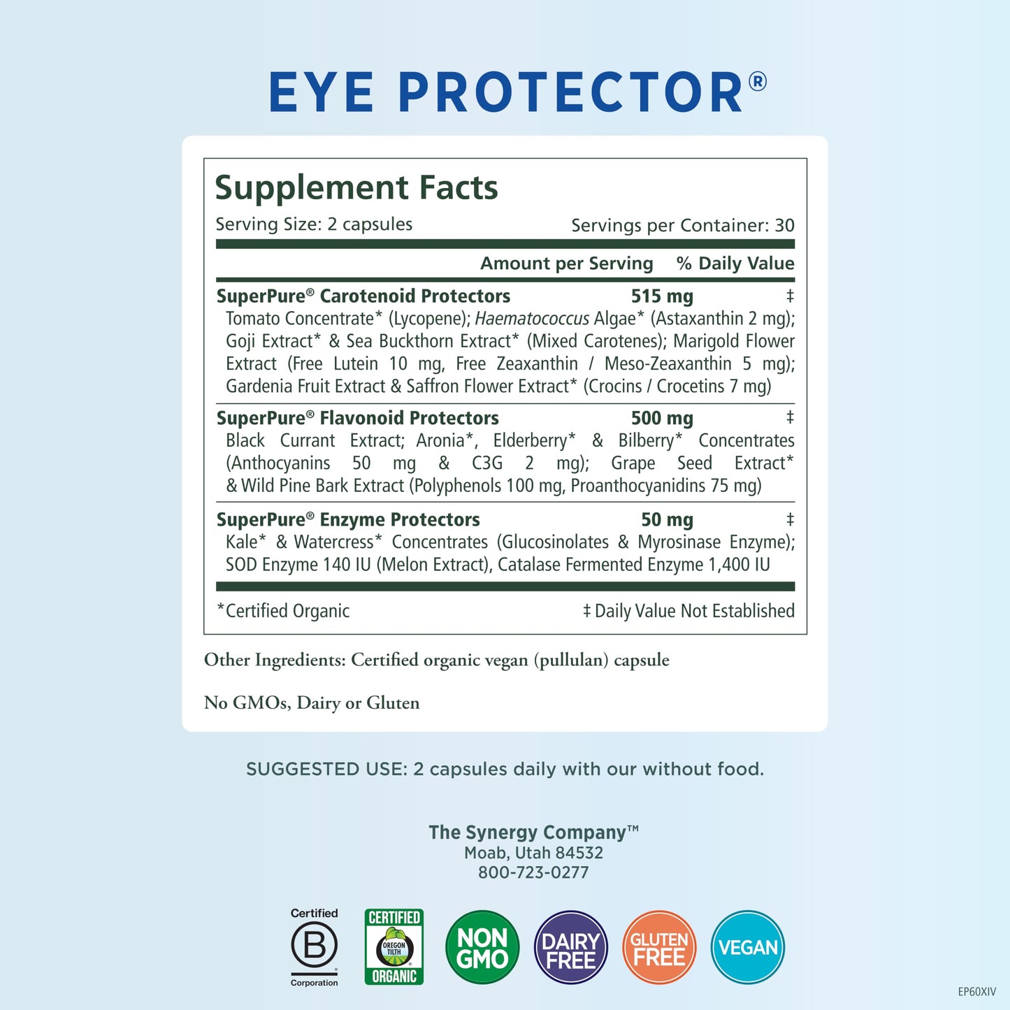 PURE SYNERGY Eye Protector | 100% Natural, Vegan Eye Health Supple PURE SYNERGYUS supplements