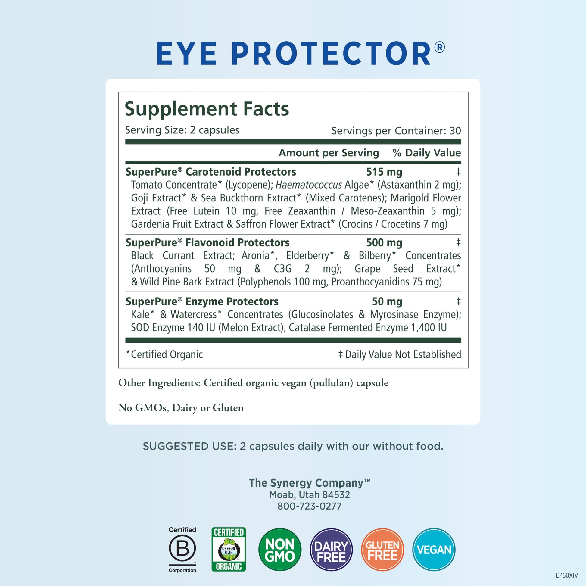 PURE SYNERGY Eye Protector | 100% Natural, Vegan Eye Health Supple PURE SYNERGYUS supplements