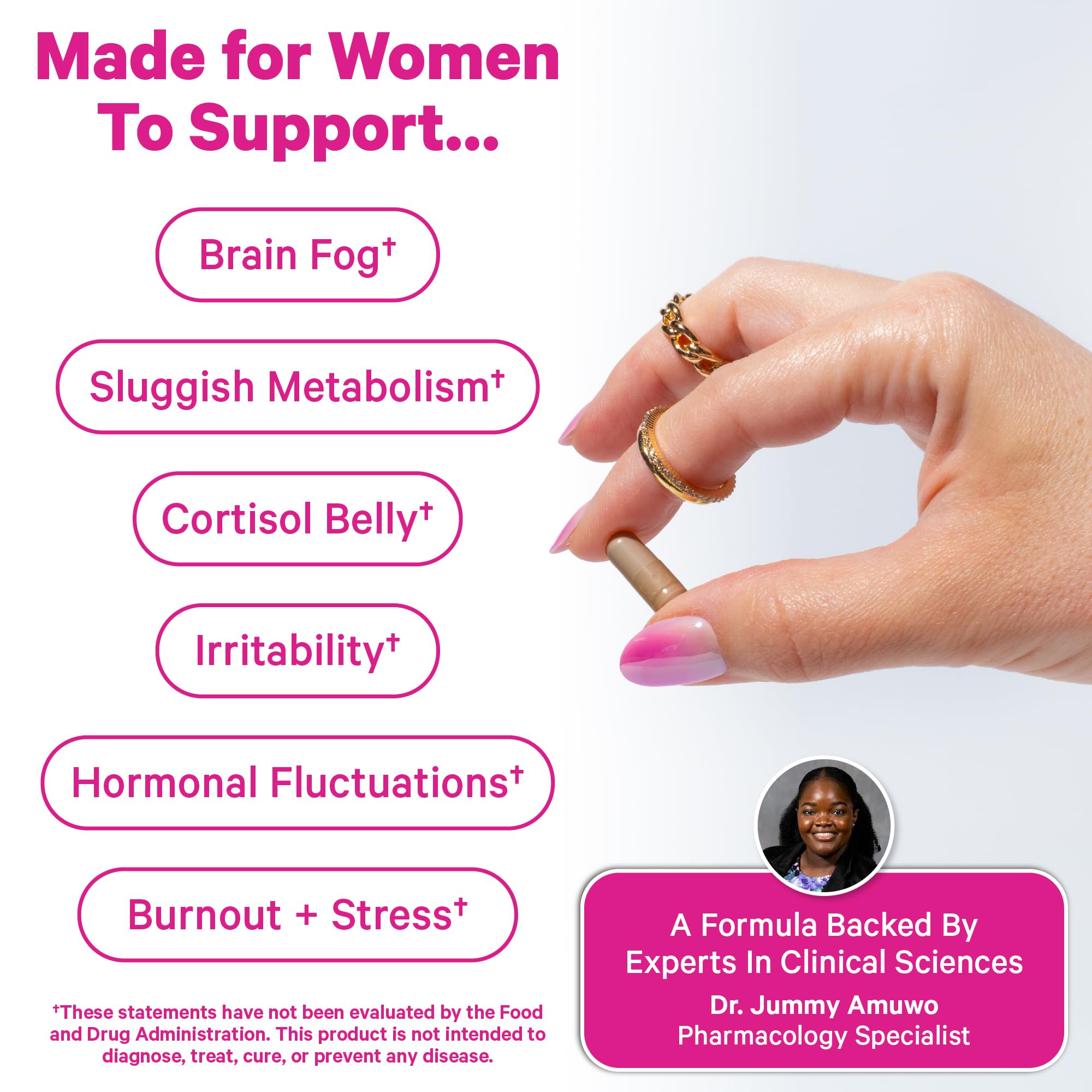 Pink Stork Cortisol Probiotic for Women – Mood and Adrenal Support Supplement – Ashwagandha, Lemon Balm, Chamomile, 25 Billion CFU – Gut Health, Energy, Focus – Lower Cortisol – 30 Capsules Pink StorkAu supplements