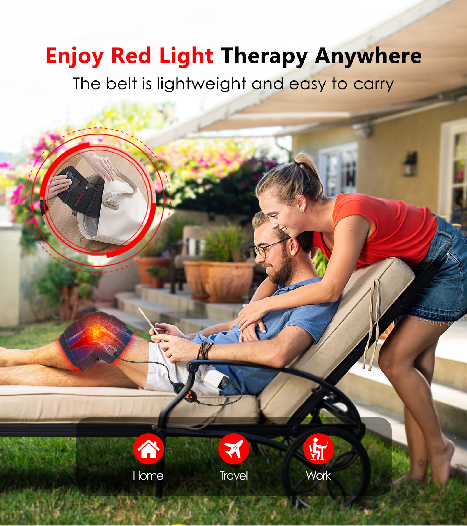 Red Light Therapy for Knee, Infrared Red Light Therapy Device Wrap Belt with 660nm Red Light RUISQMAu supplements