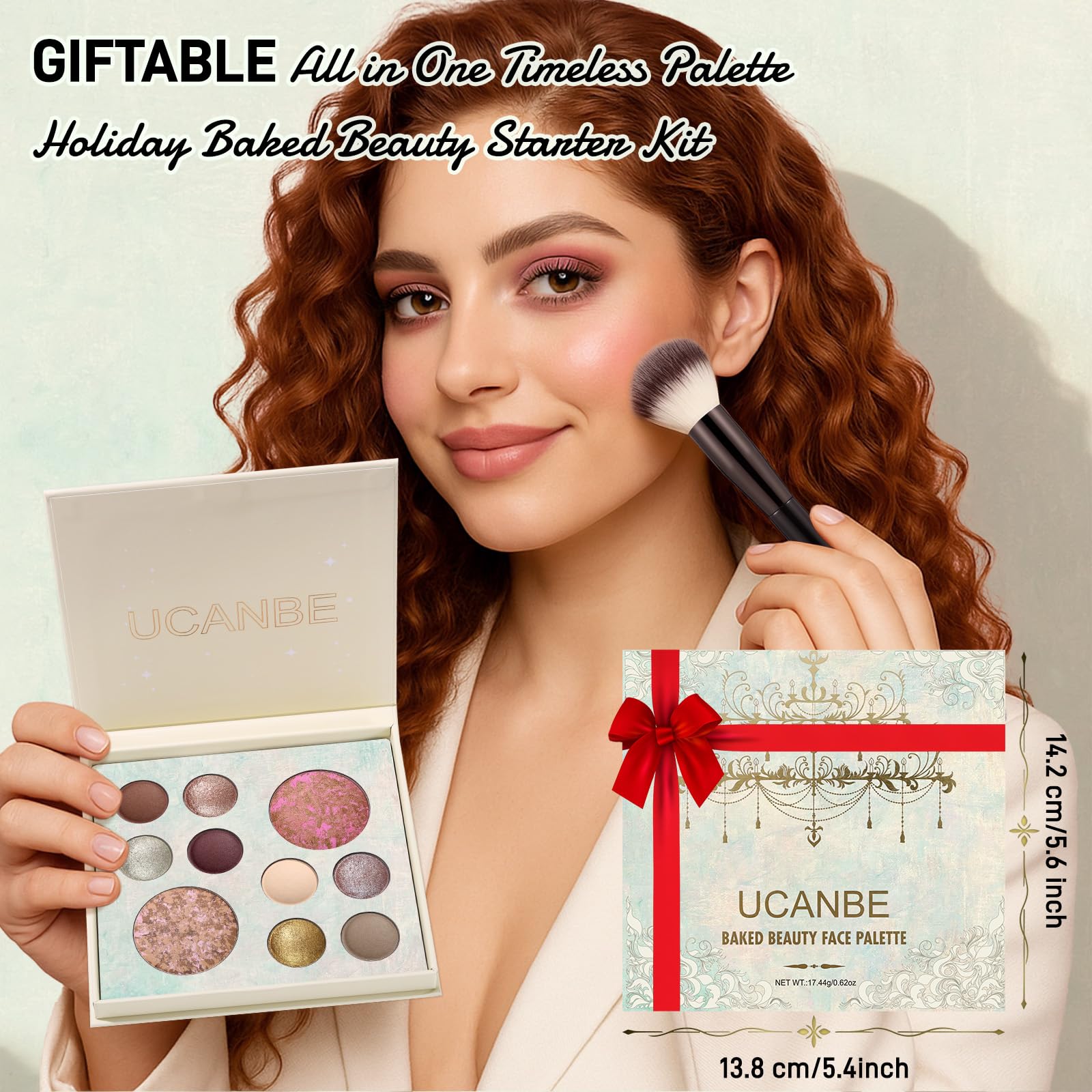 UCANBE Full Size Baked Makeup Palette Set - Include Blush, Bronzer, 8 Eyeshadows & Brushes, Pigmented All-in-One Face & Eye Compact Powder Beauty Holiday Gift Kit for Starter & Pros, Travel Friendly UCANBEAu supplements