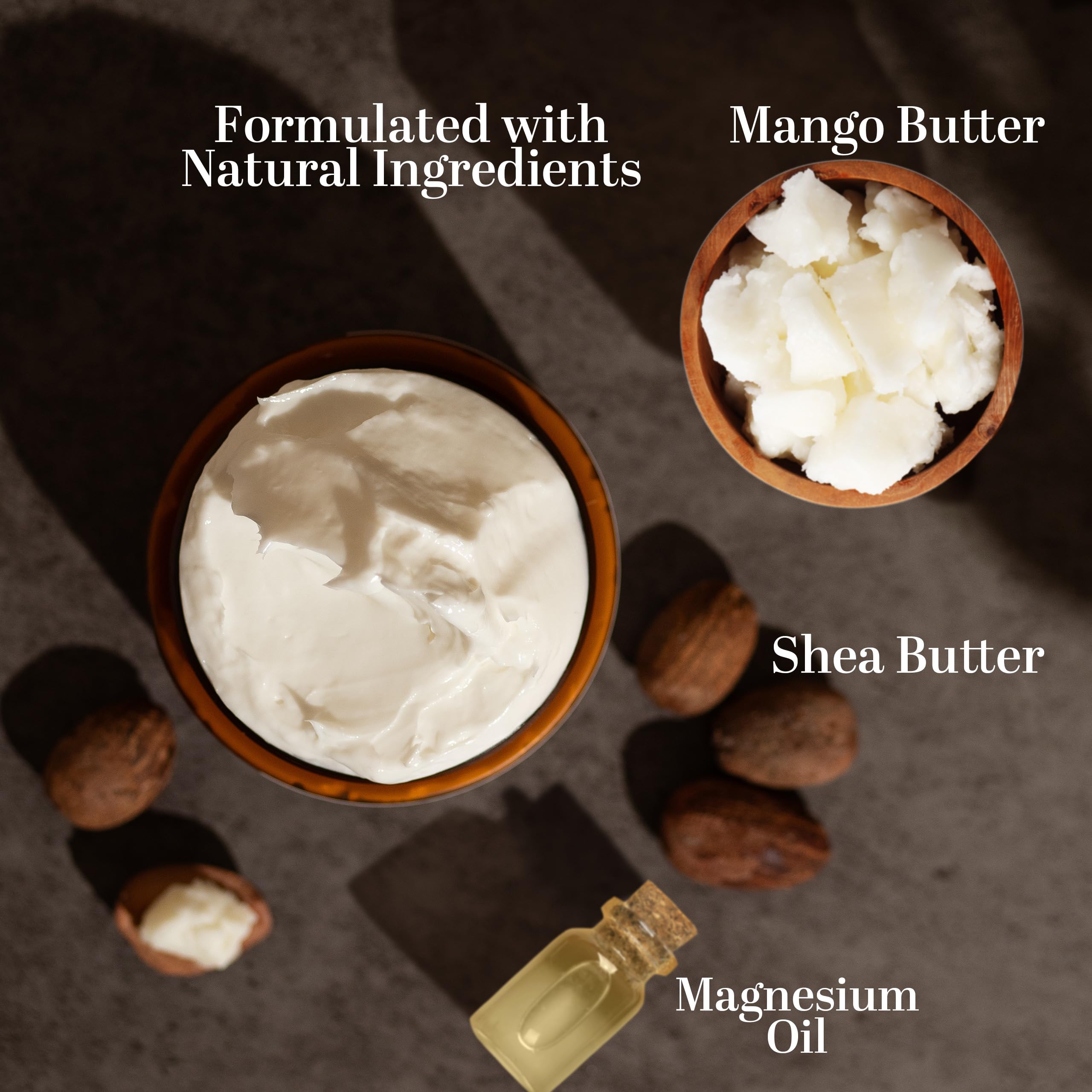 Better Shea Butter Magnesium Cream for Leg Cramps | Relieves Muscle Tension | Night Lotion Safe for Pregnancy, Kids and Babies | Organic and Natural Ingredients | Vegan, Made in USA | (Unscented) Better Shea ButterAu supplements