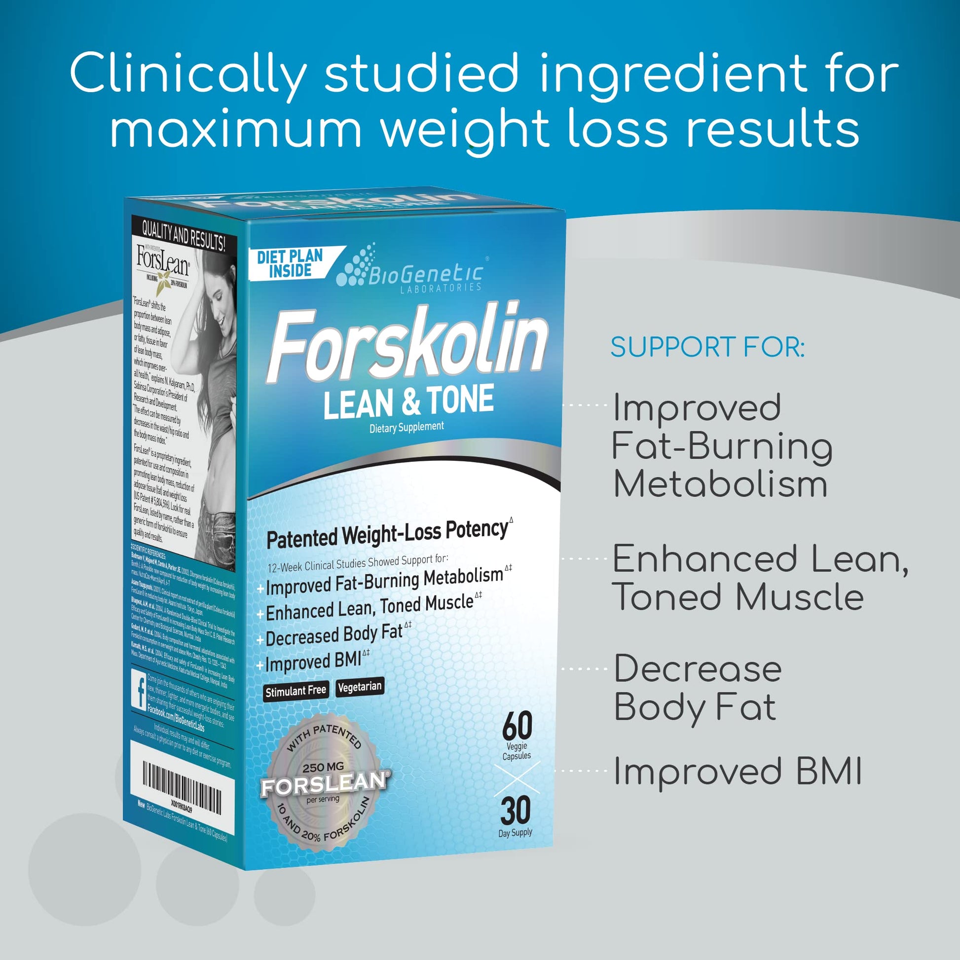 BioGenetic Labs Forskolin Lean & Tone - Weight Loss Pills - Body Toning Formula Fat Burner BioGenetic LaboratoriesAu supplements