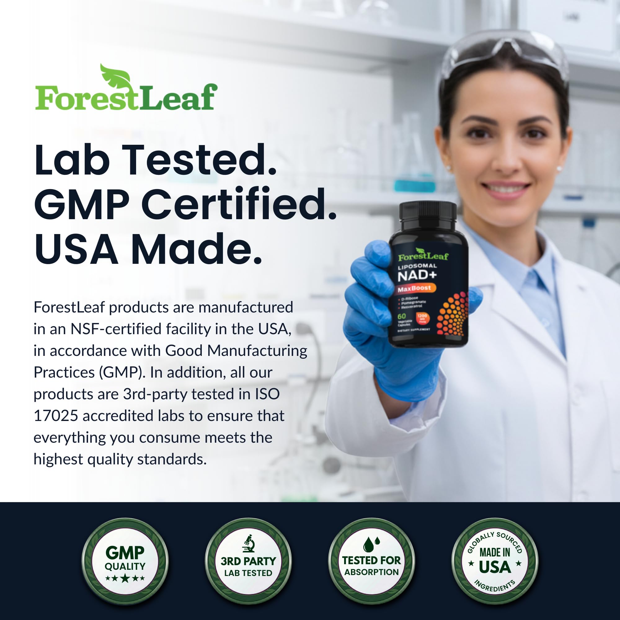 ForestLeaf NAD Resveratrol Capsules, Liposomal NAD Supplement for Women and Men with D-Ribose and Pomegranate, NAD+ for Energy, Focus and Anti-Aging Support, NMN Supplement Alternative (60 Caps) ForestLeafAu supplements