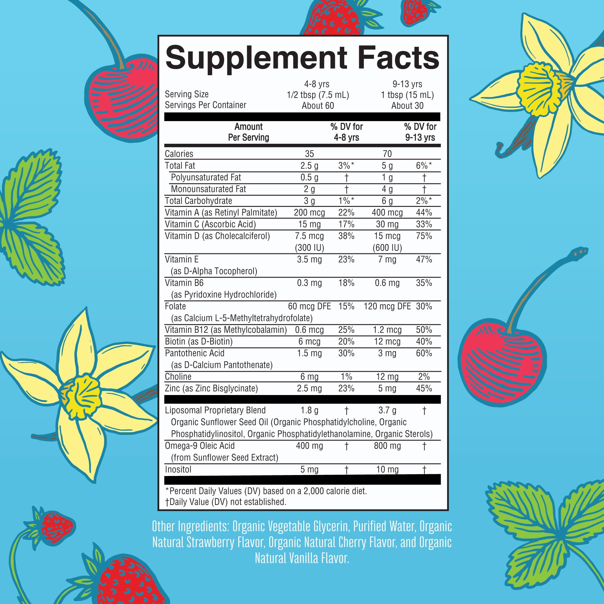 MaryRuth Organics Kids Multivitamin Liposomal | Vegan, Sugar-Free Vitamins for Kids | Ages 4+ | 2 Month Supply | 15.22 Fl Oz MARYRUTH'SUS supplements