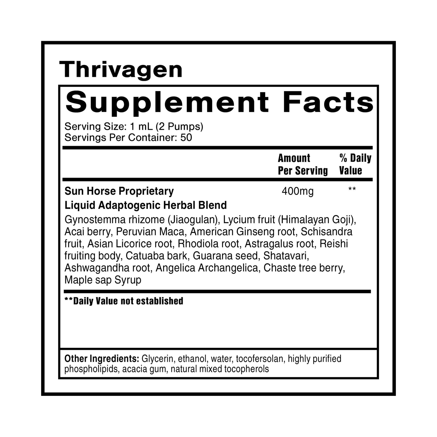 Quicksilver Scientific Thrivagen - Women's Health Supplement with 15 Energy, Hormone Balance & Adrenal Support Botanicals - Adaptogenic Herbs with Shatavari, Rhodiola & Maca Root (1.7oz / 50ml) Quicksilver ScientificUS supplements