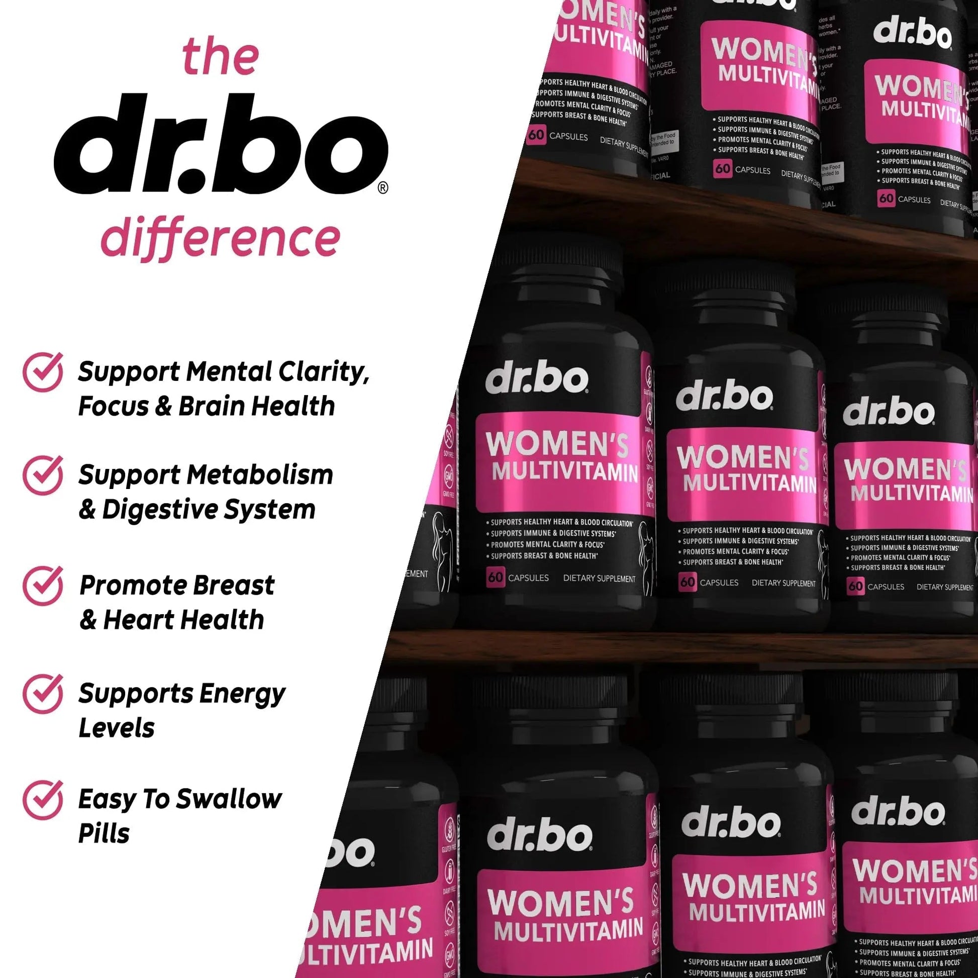 Womens Multivitamin - Natural Daily Multi Vitamins for Women - Womans Energy Vitamin DR. BOAu supplements