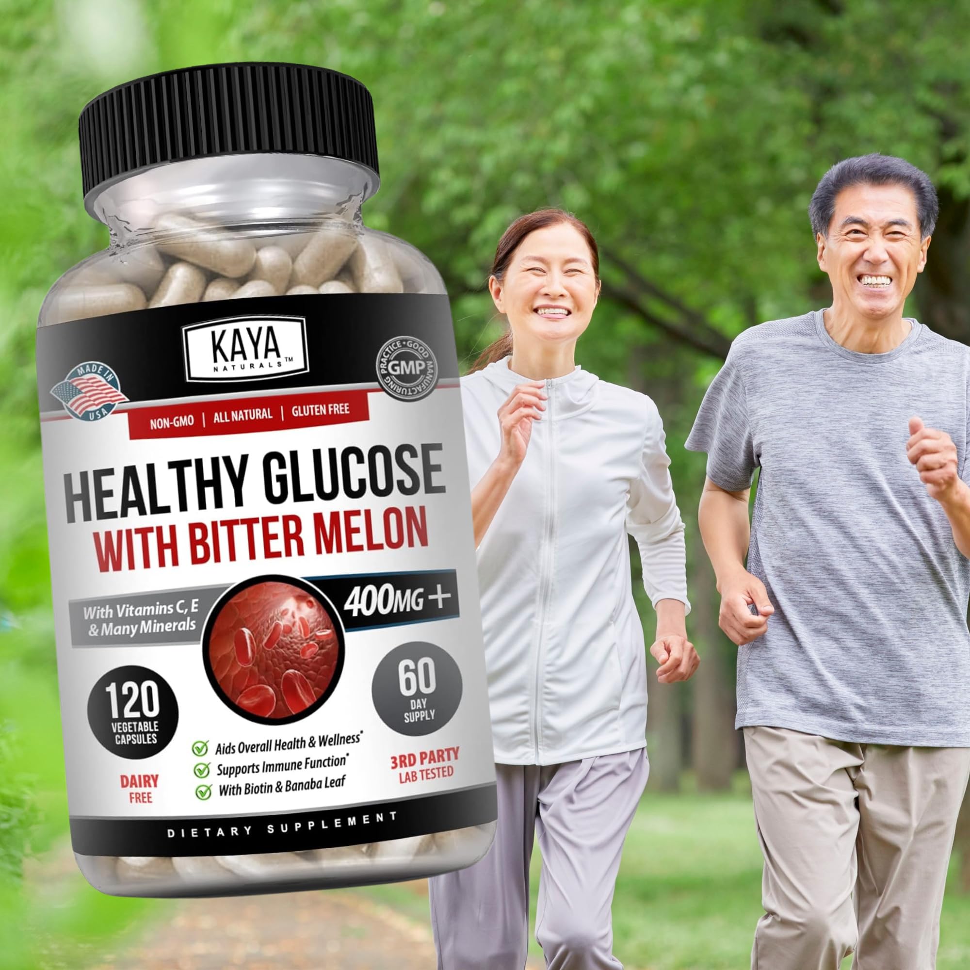 Kaya Naturals Healthy Gluco with Bittermelon Supplement | Support Healthy Levels and Function, 20 Herbs Vitamins and Minerals, Alpha Lipoic Acide, Cinnamon, Vitamin C & E, Non-GMO (120 Count) Kaya NaturalsAu supplements