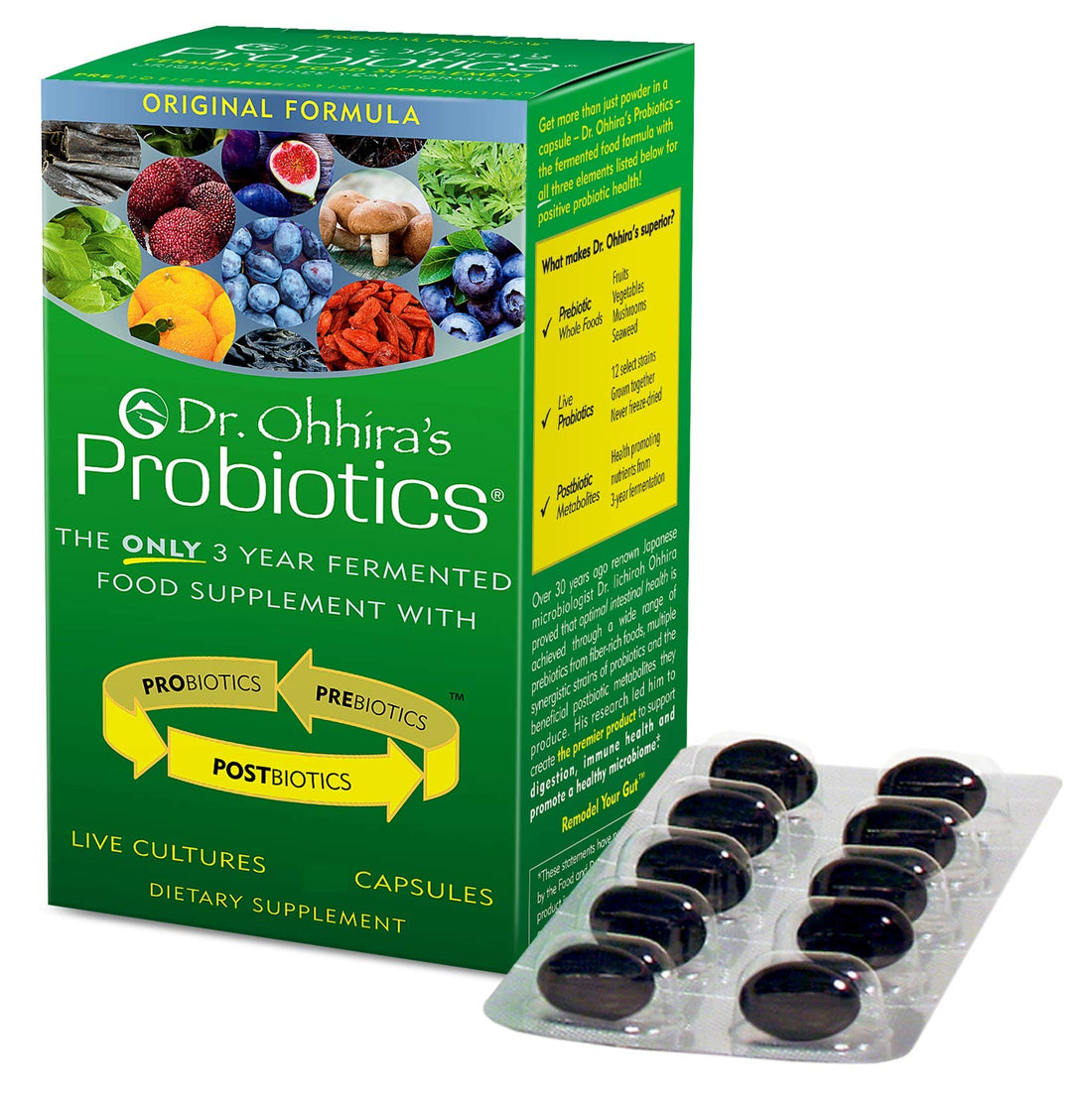 Essential Formulas Dr. Ohhira’s Probiotics Original Formula with 3 Year Fermented Prebiotics, 13 strains LAB Probiotics and Postbiotic Metabolites, 100 Capsules Essential FormulasAu supplements