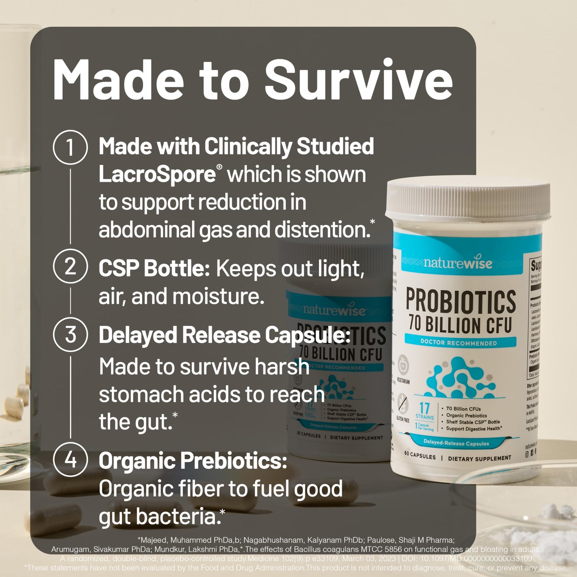 NatureWise Probiotics 70 Billion CFU - 17 Strains + Organic Prebiotics - Immune, Digestive & Gut Health Support for Women & Men - Vegetarian, Gluten-Free, Non-GMO - 30 Capsules[1-Month Supply] NatureWiseAu supplements